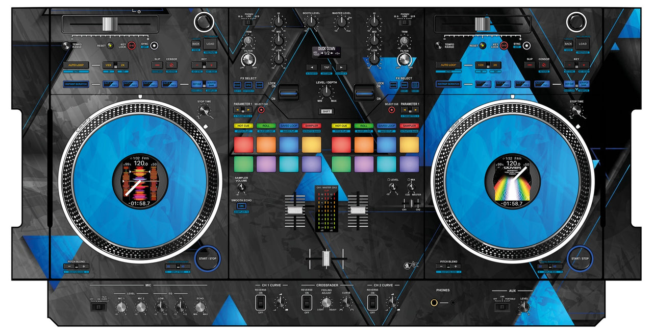 Pioneer DJ DDJ REV 7 Skin Metallic Bermuda Blue