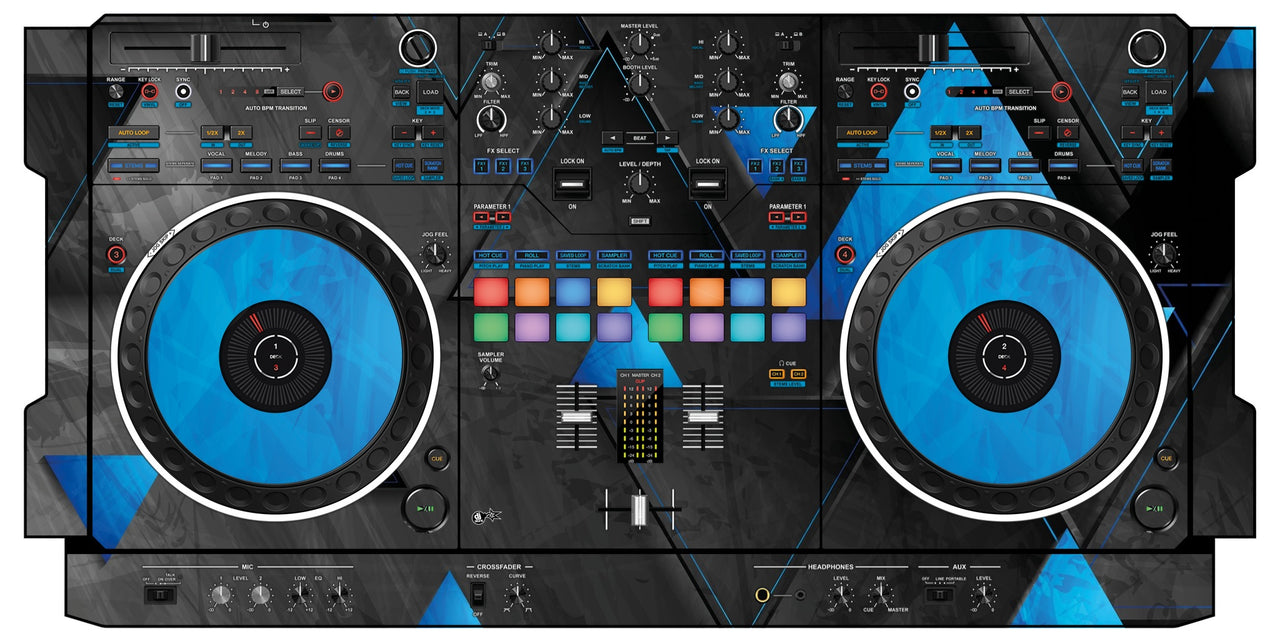 Pioneer DJ DDJ REV 5 Skin Metallic Bermuda Blue