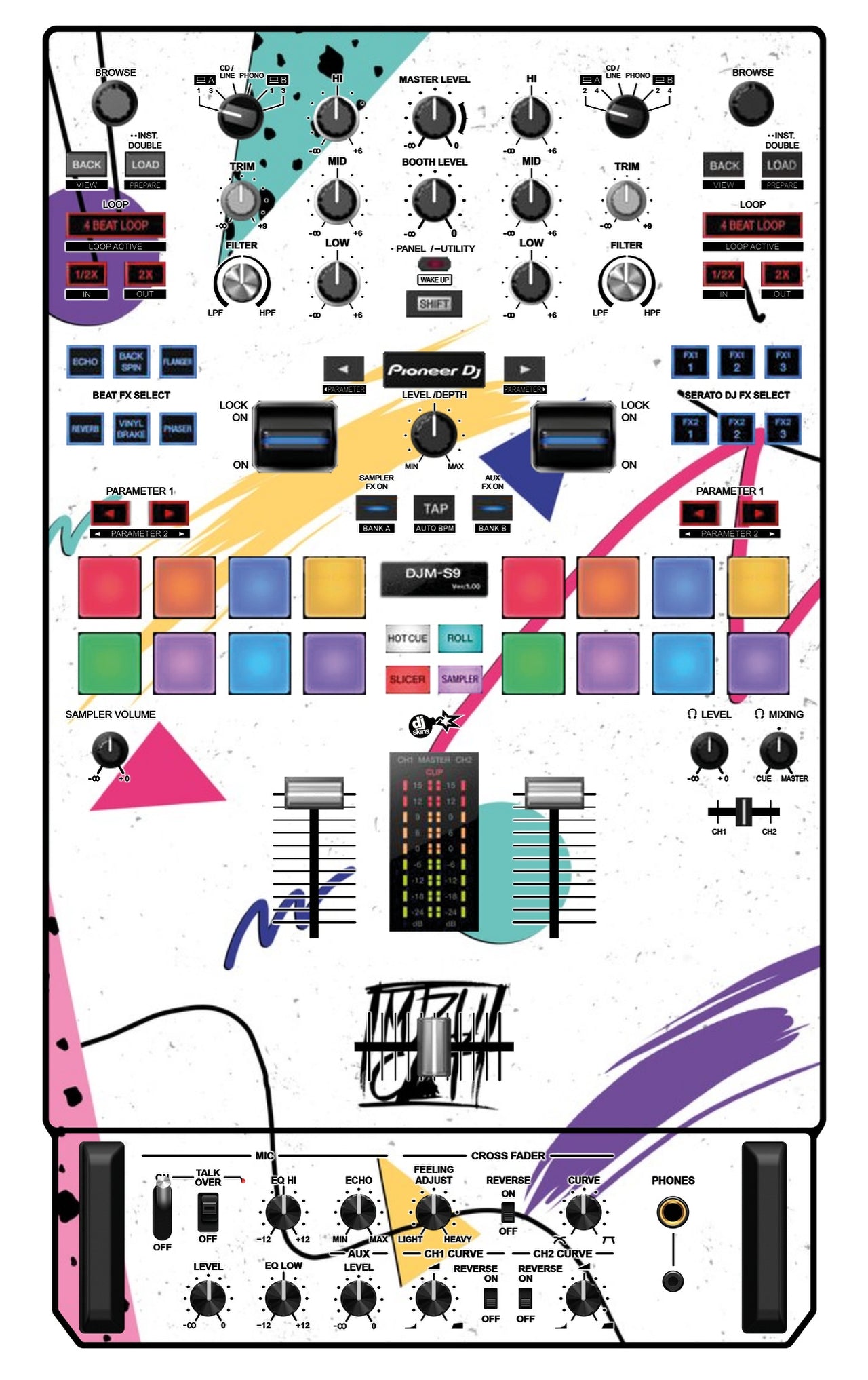 Pioneer DJ DJM S9 Skin Mizucat White