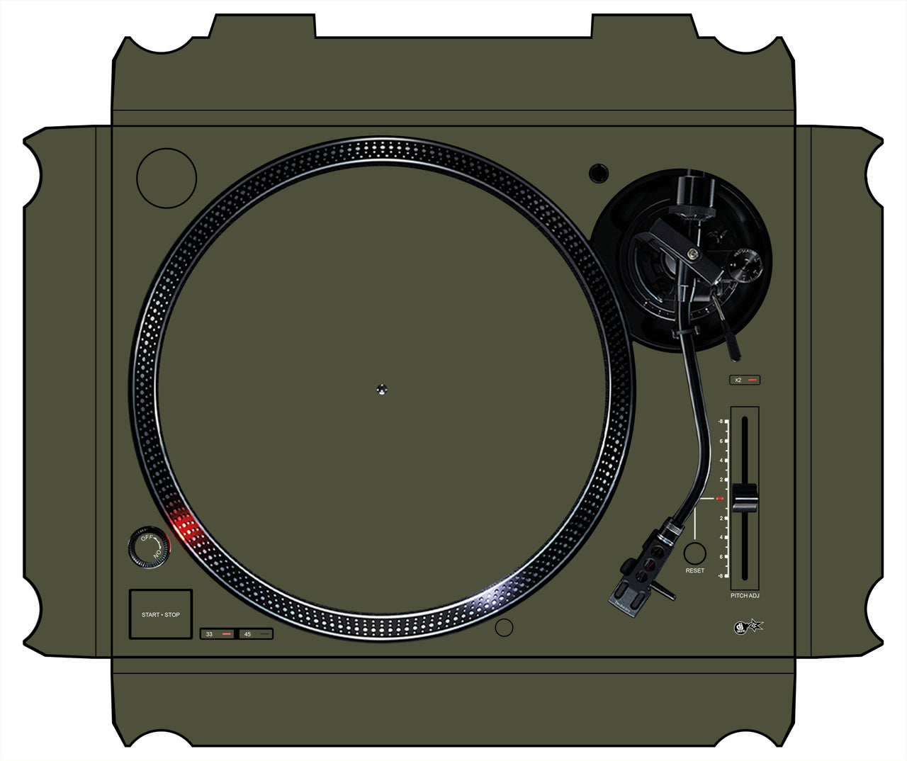 Technics 1200 / 1210 MK7 Skin Moss Green
