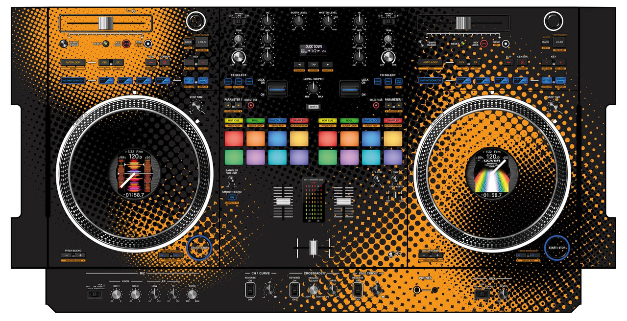 Pioneer DJ DDJ REV 7 Skin Orange Dot
