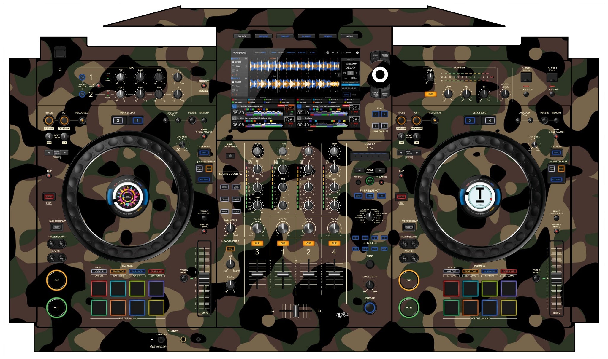 AlphaTheta XDJ AZ Skin Camo Woodland