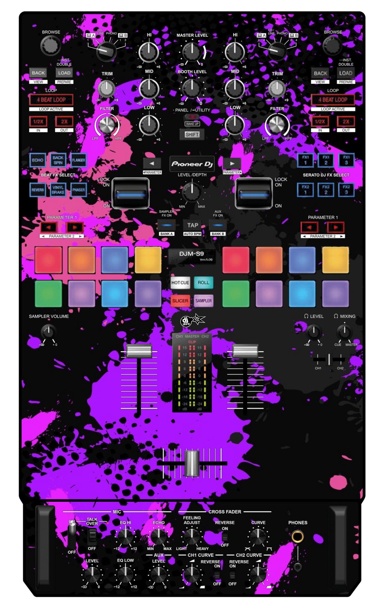 Pioneer DJ DJM S9 Skin Conflict Purple