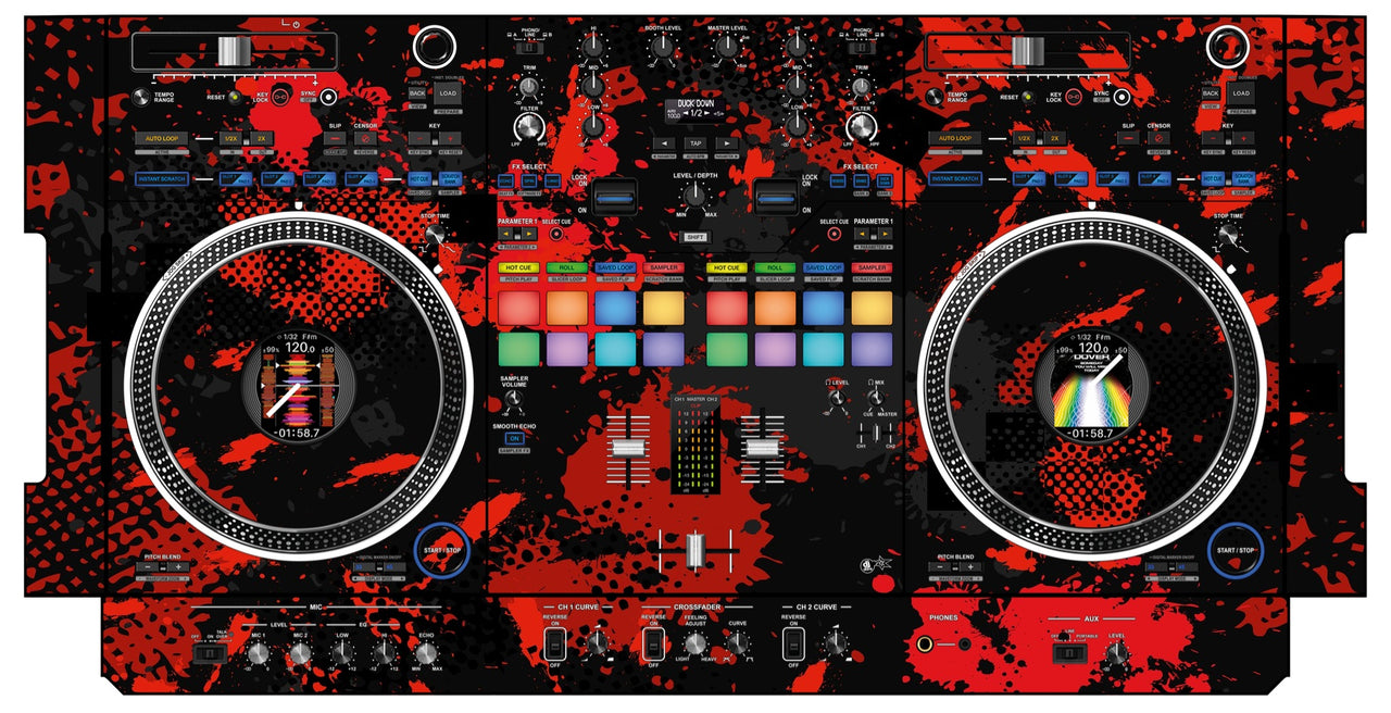 Pioneer DJ DDJ REV 7 Skin Conflict Red