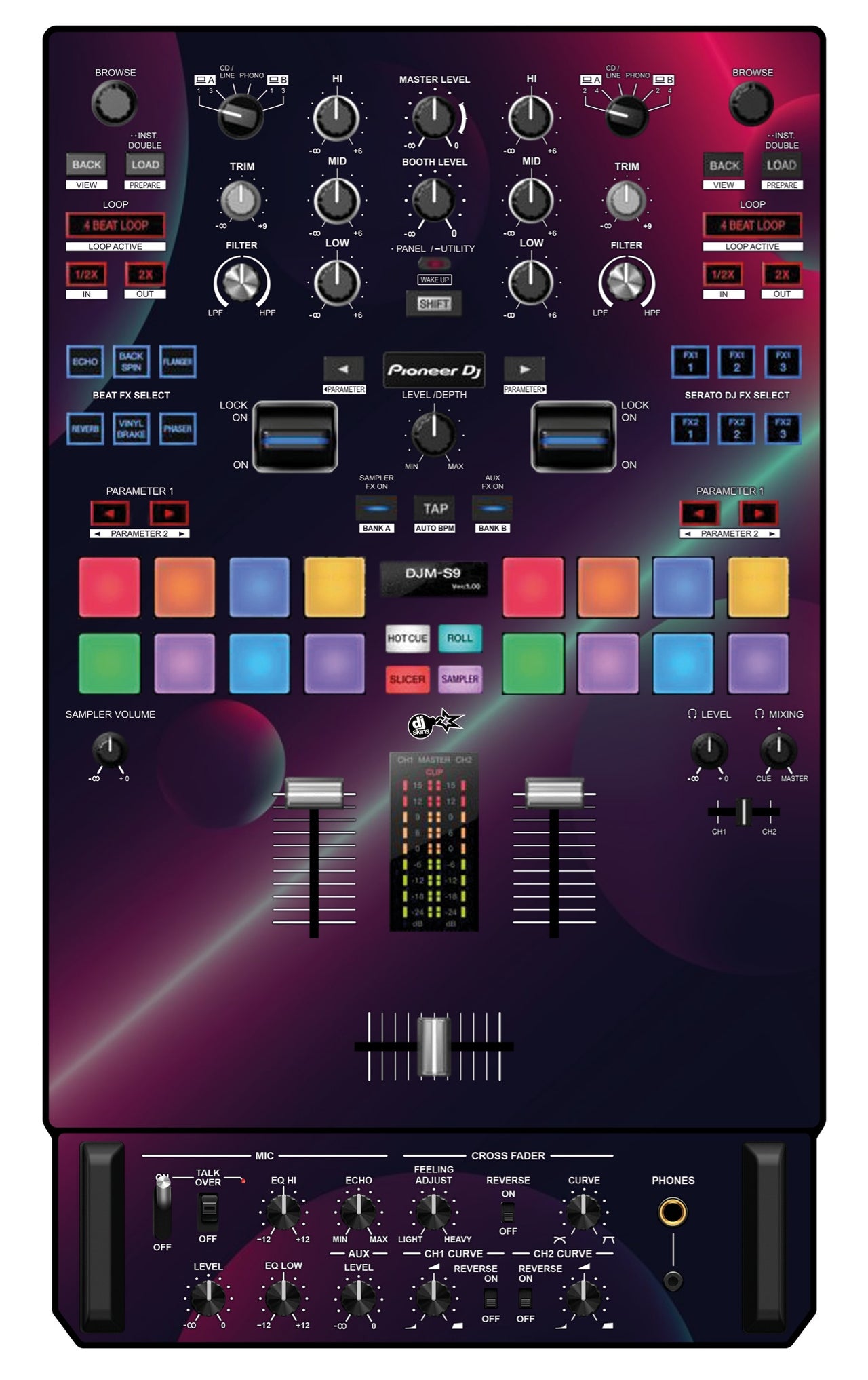 Pioneer DJ DJM S9 Skin Retro Bubble