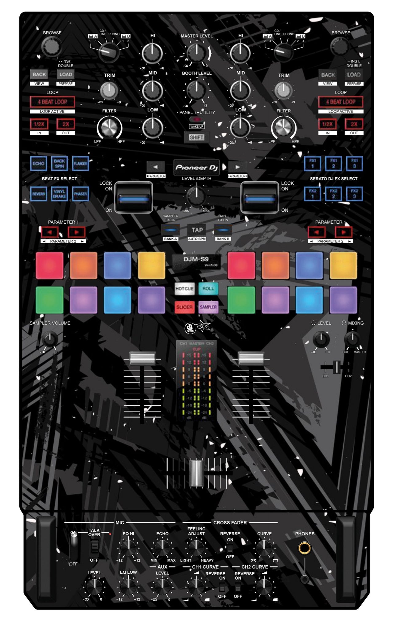 Pioneer DJ DJM S9 Skin Ridge Black