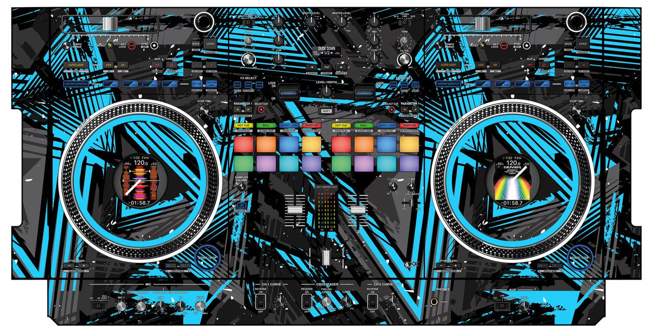 Pioneer DJ DDJ REV 7 Skin Ridge Blue Light