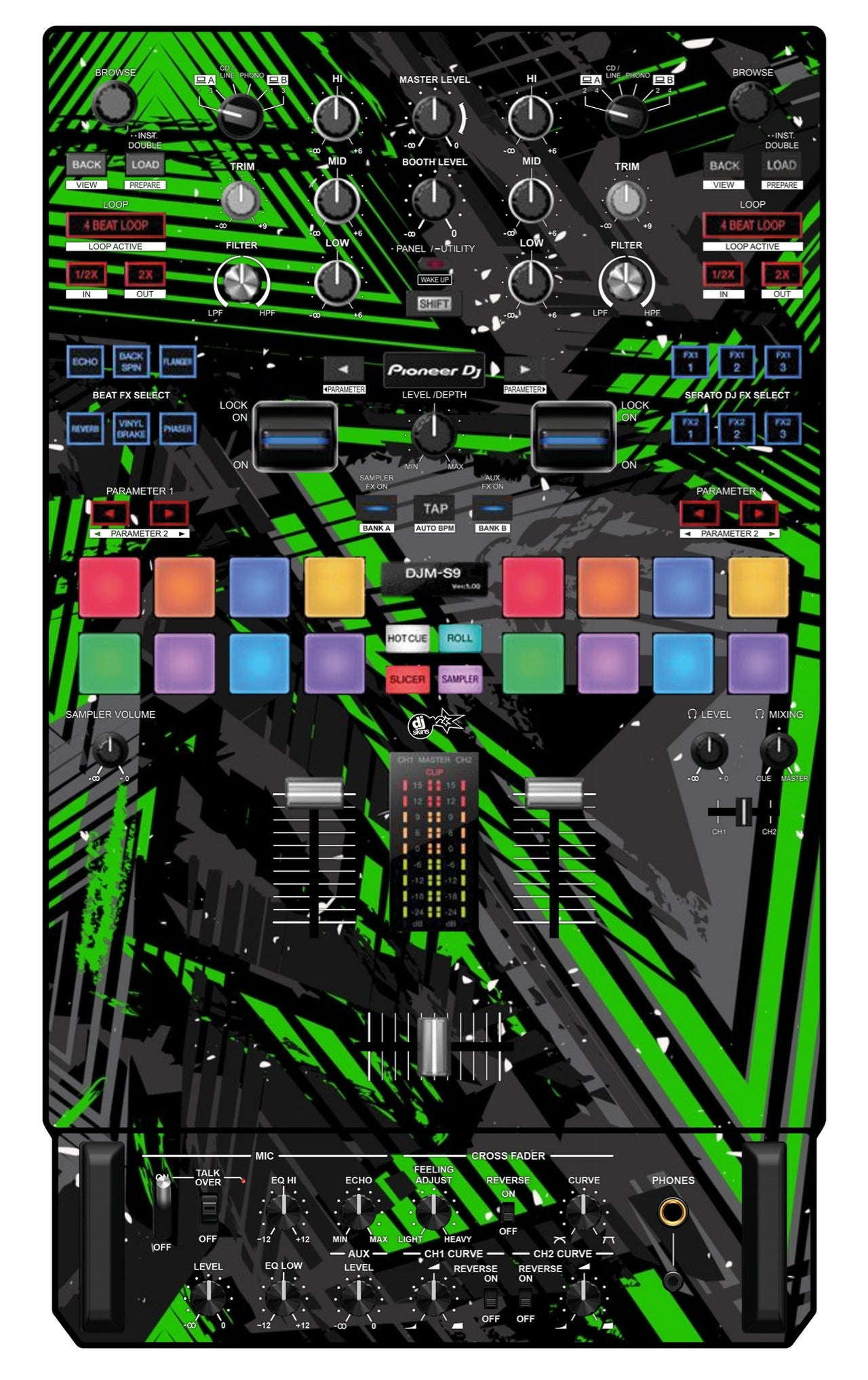 Pioneer DJ DJM S9 Skin Ridge Green