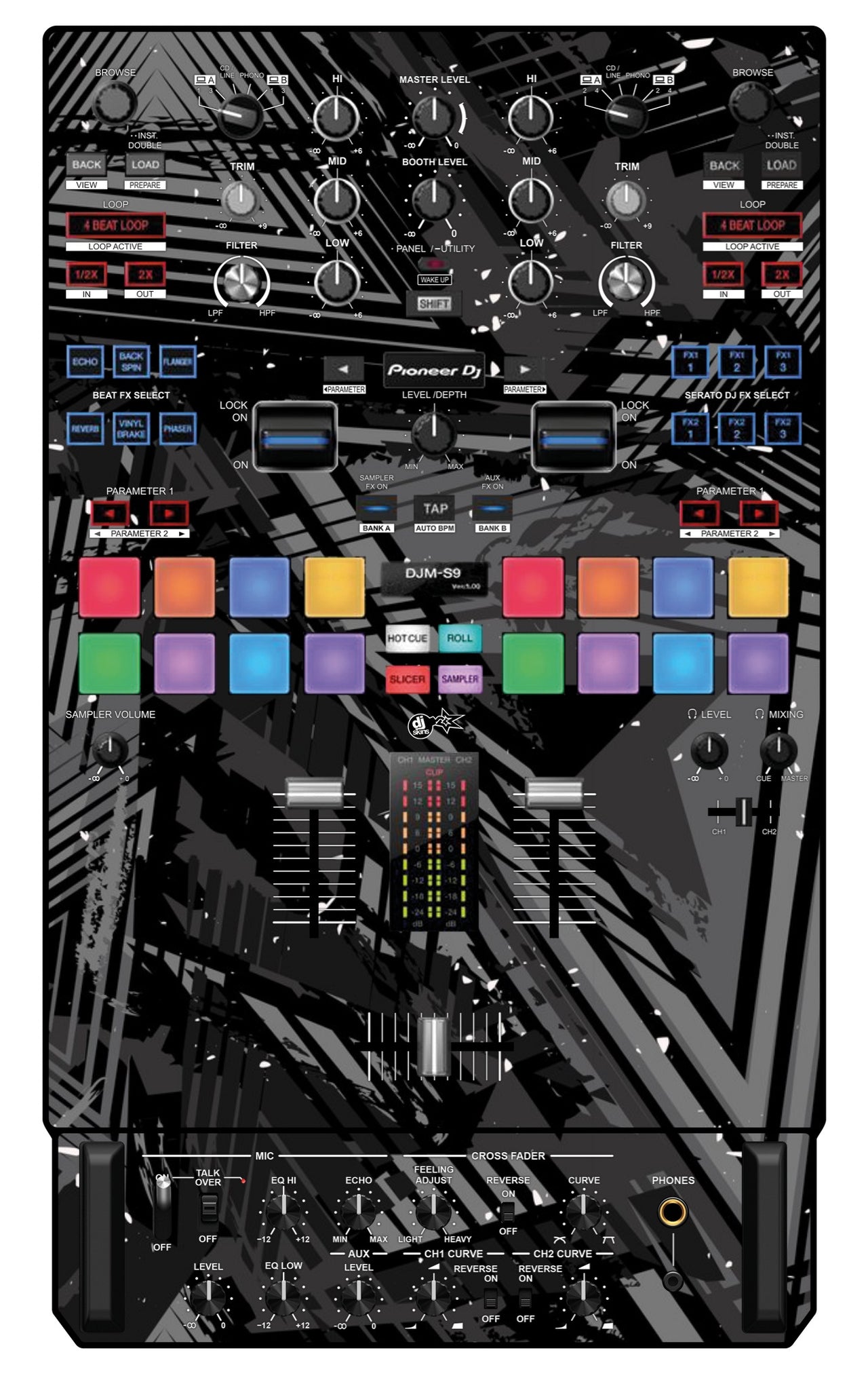 Pioneer DJ DJM S9 Skin Ridge Grey