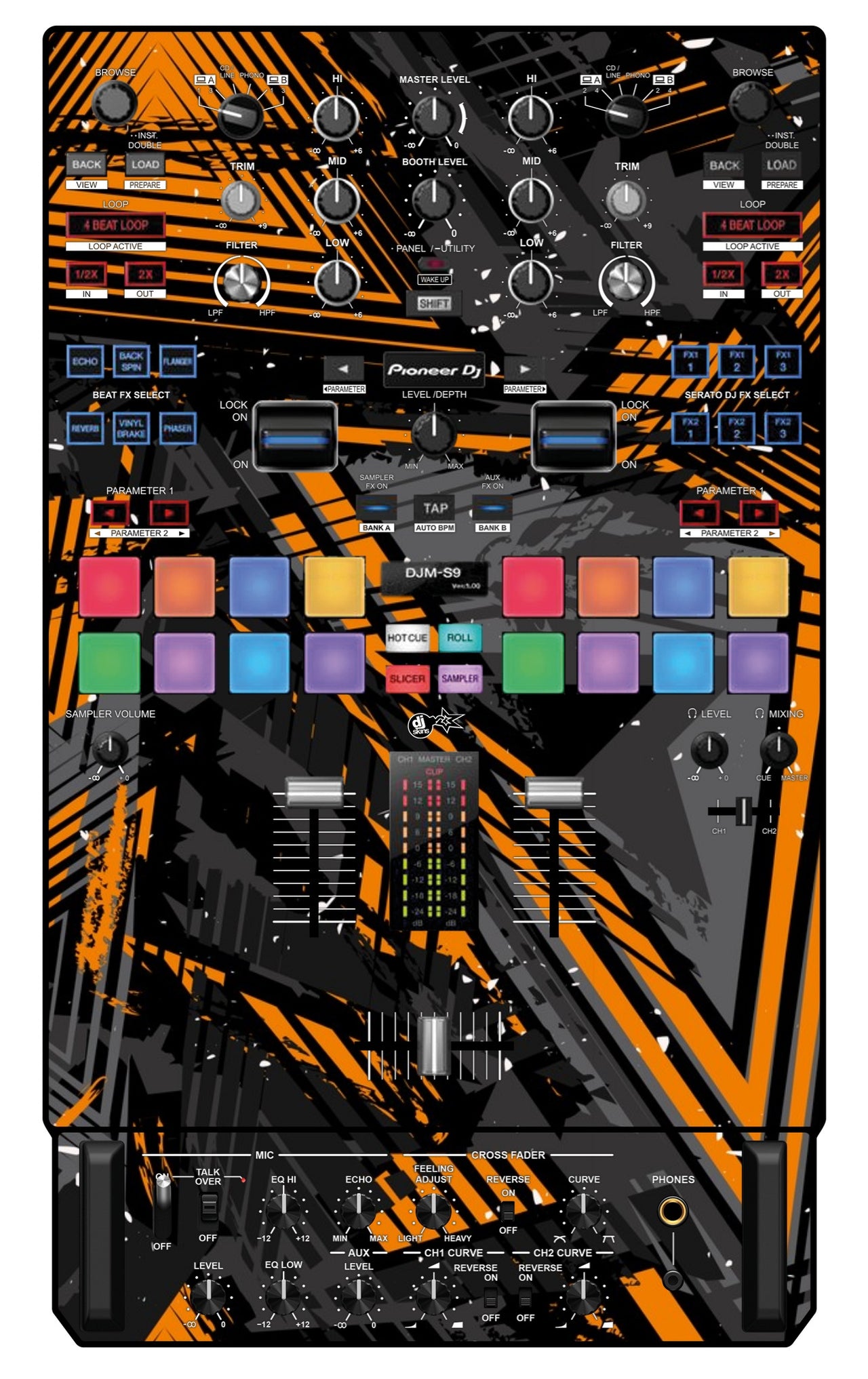 Pioneer DJ DJM S9 Skin Ridge Orange
