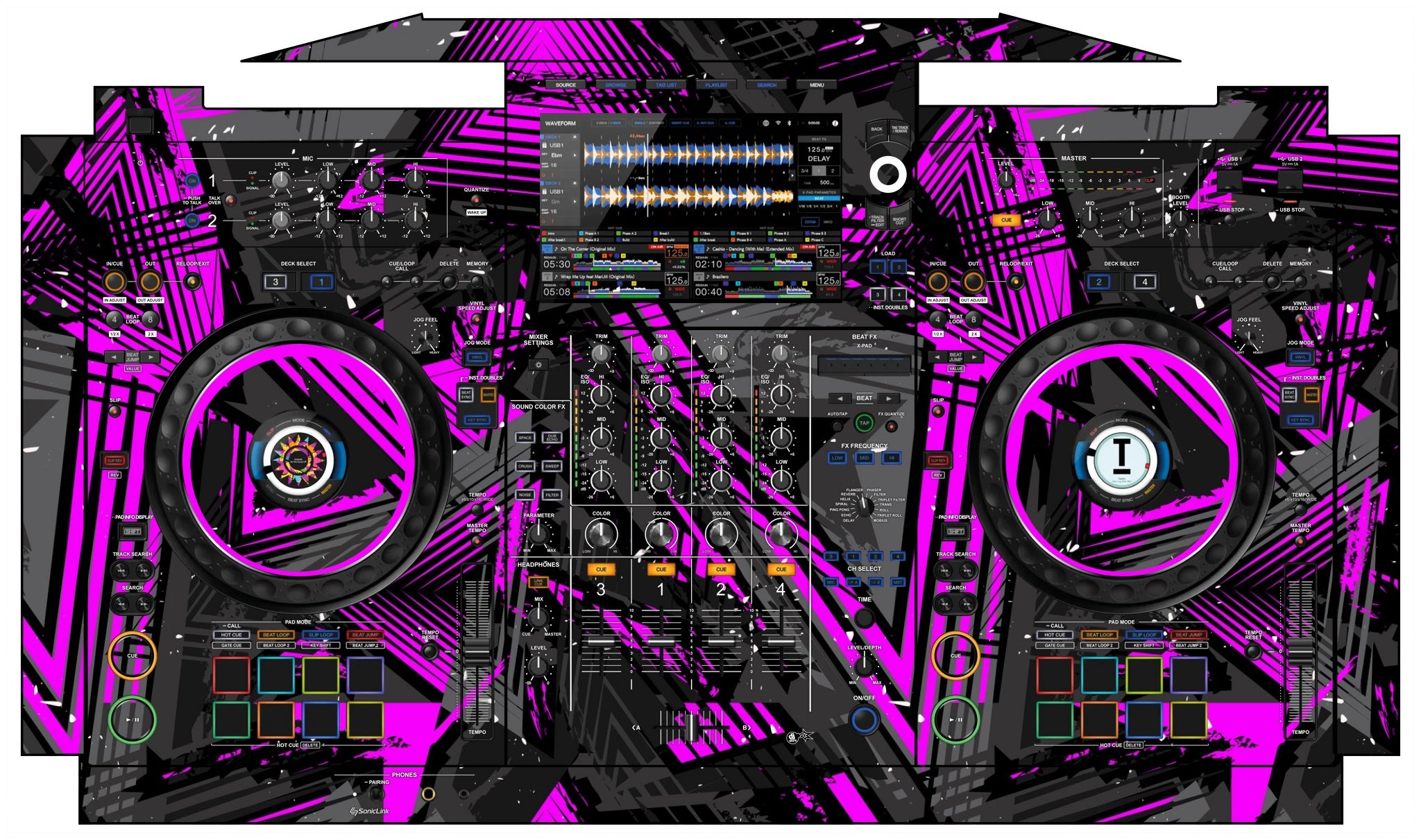 AlphaTheta XDJ AZ Skin Ridge Pink