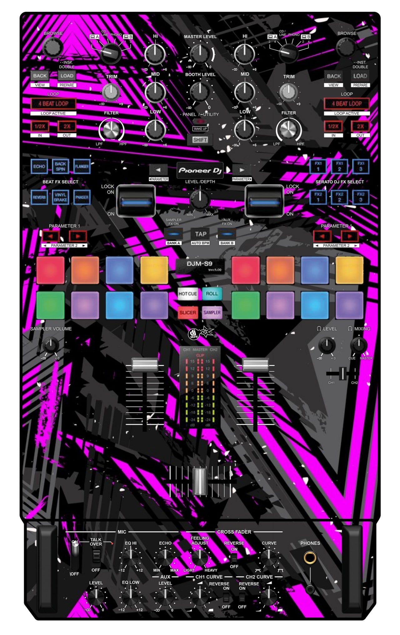 Pioneer DJ DJM S9 Skin Ridge Pink