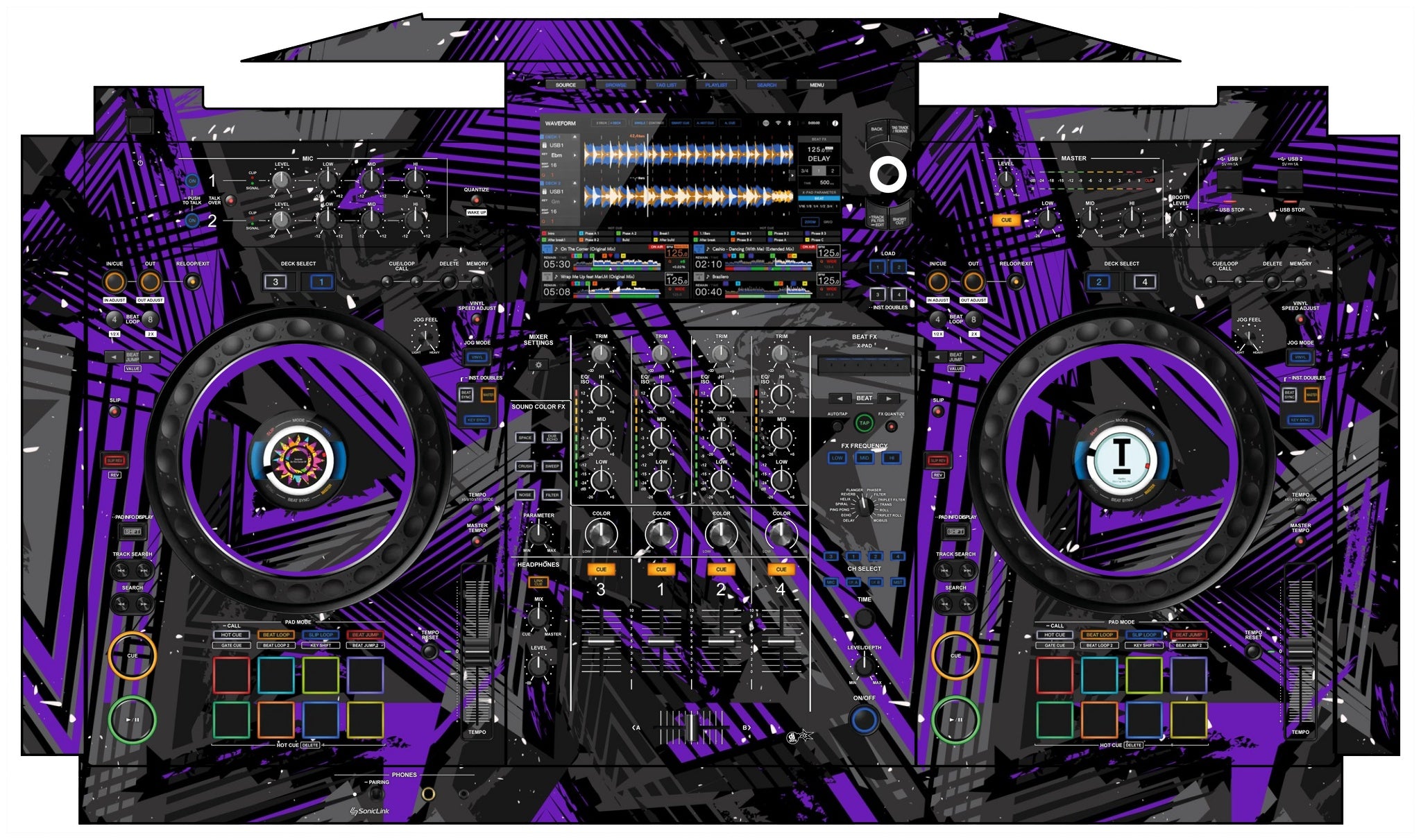 AlphaTheta XDJ AZ Skin Ridge Purple