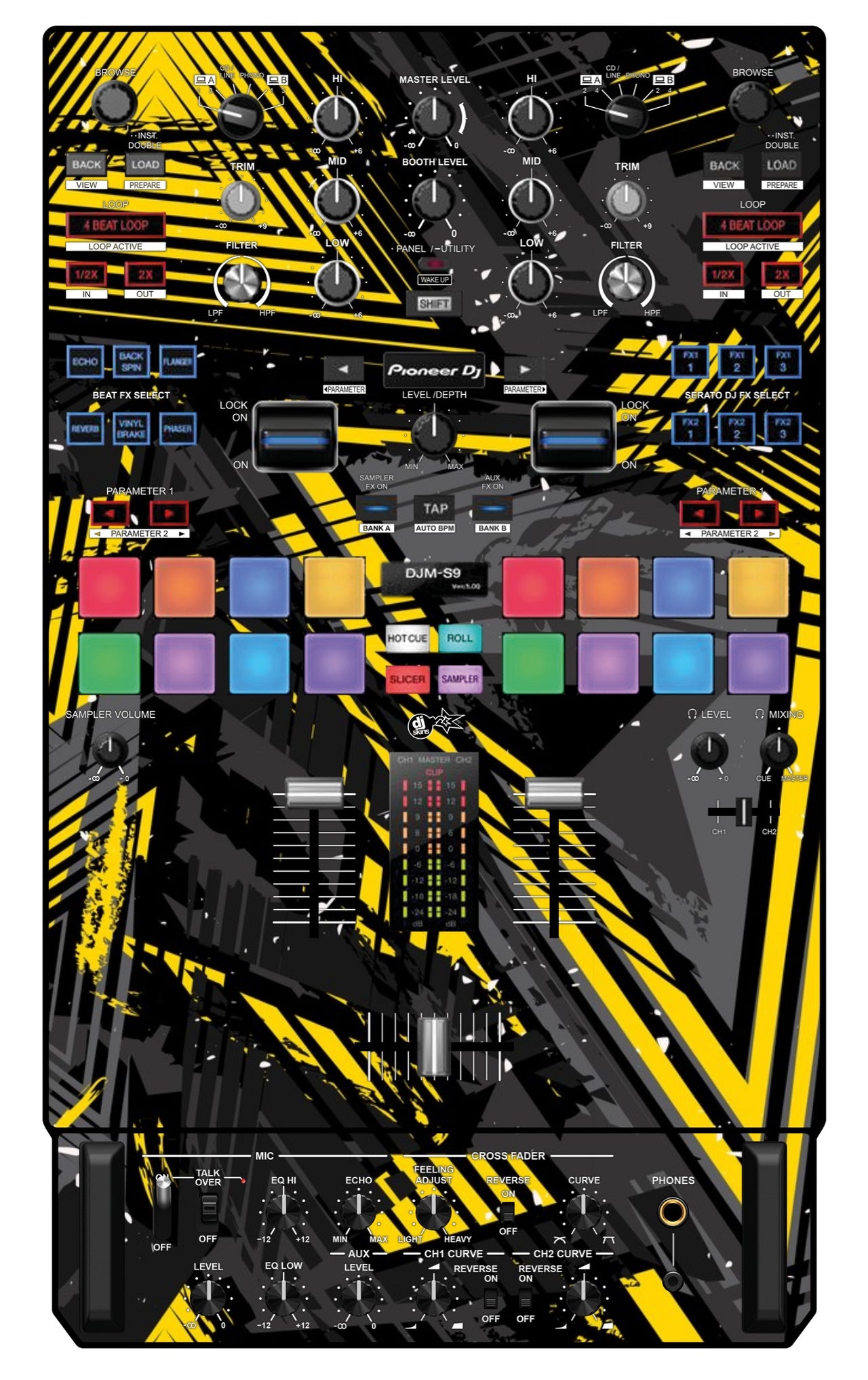 Pioneer DJ DJM S9 Skin Ridge Yellow