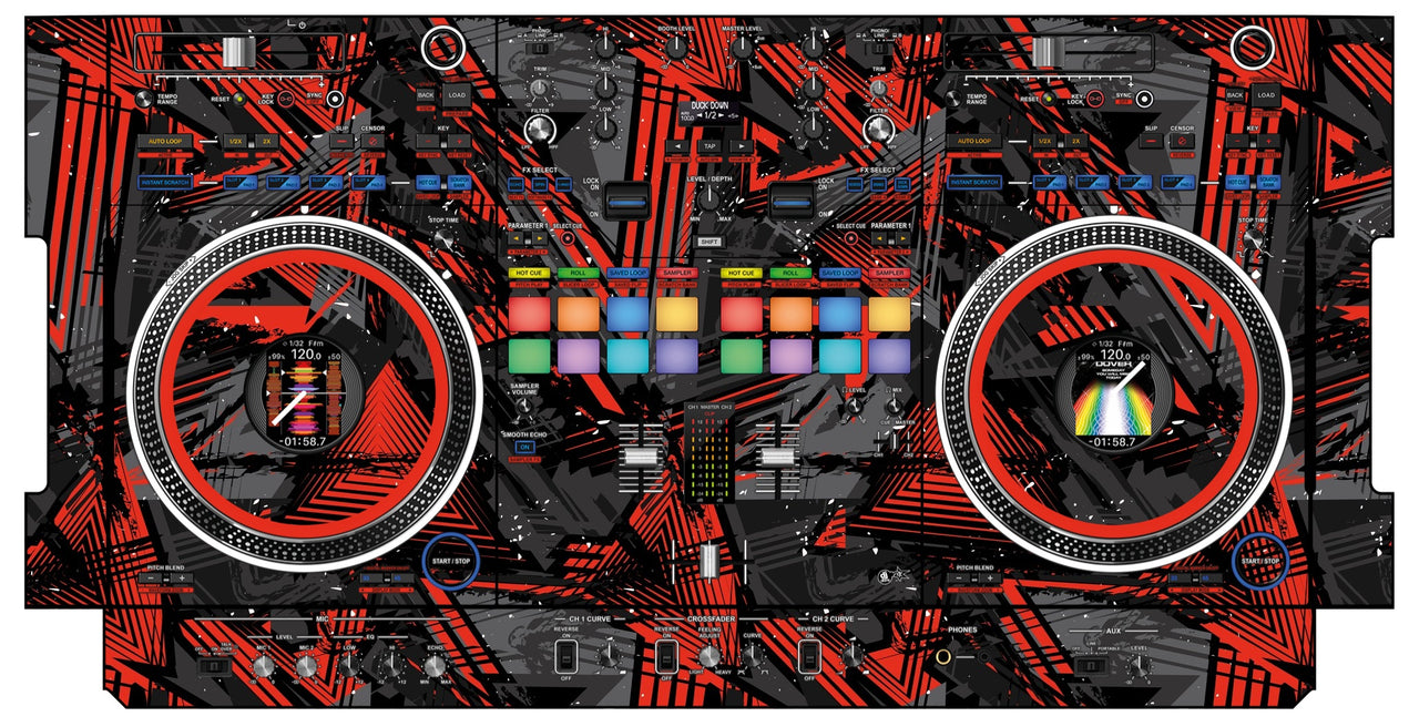 Pioneer DJ DDJ REV 7 Skin Ridge Red