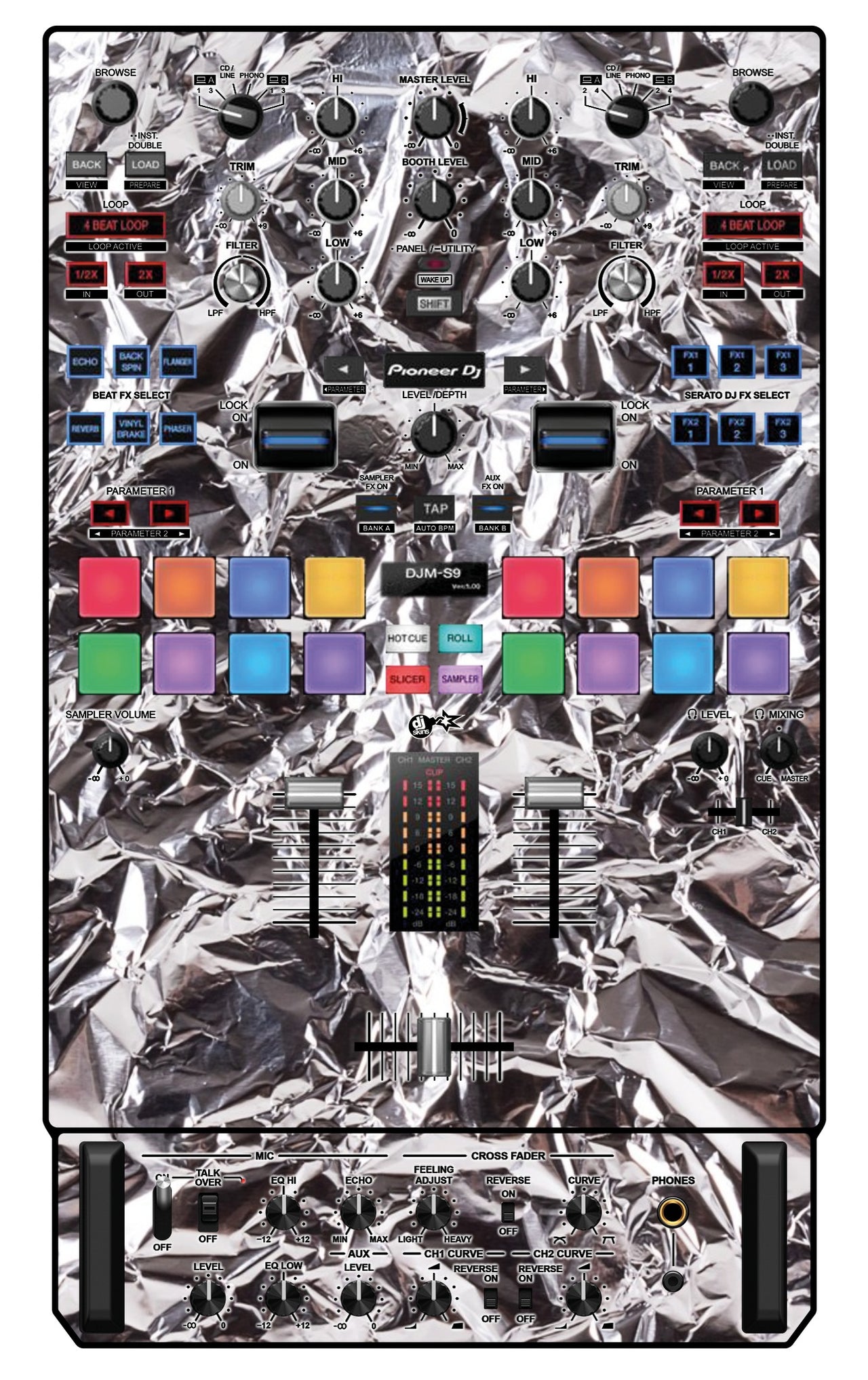 Pioneer DJ DJM S9 Skin Silvercrush