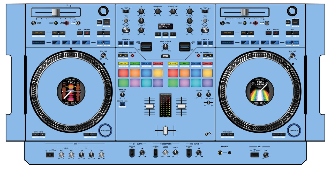 Pioneer DJ DDJ REV 7 Skin Sky Blue
