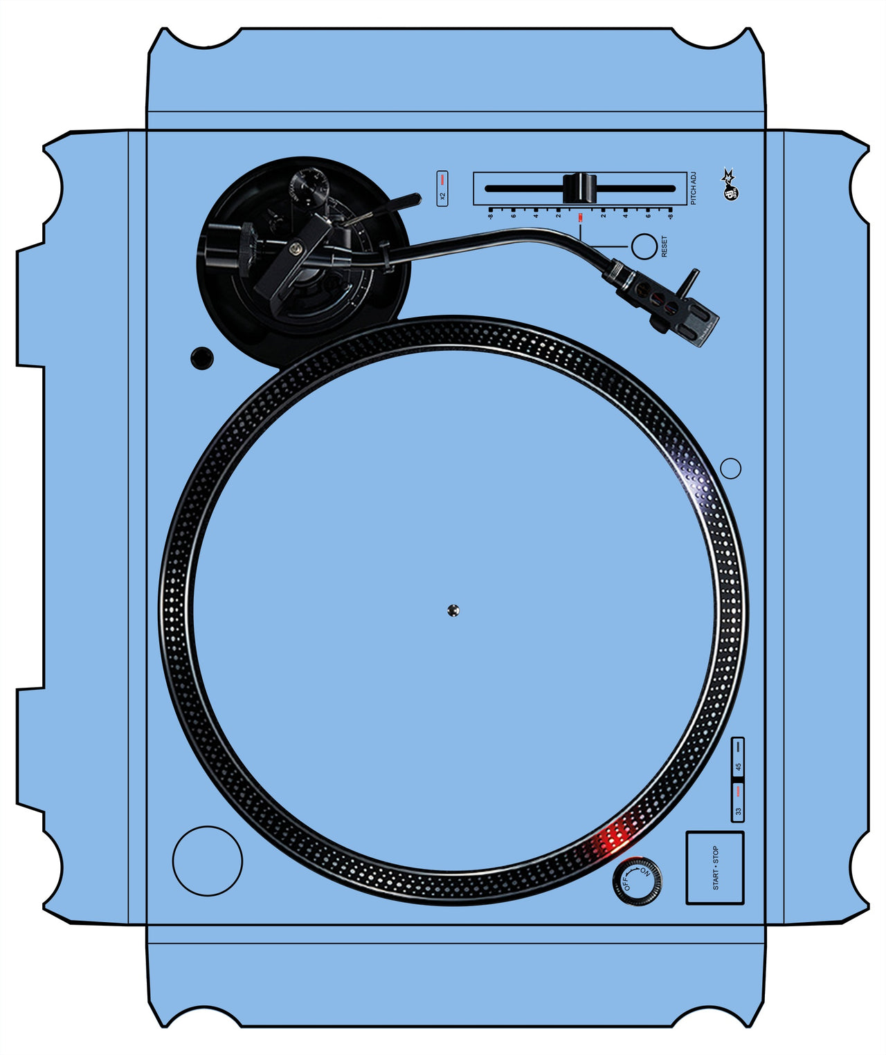 Technics 1200 / 1210 MK7 VERTICAL Skin Sky Blue