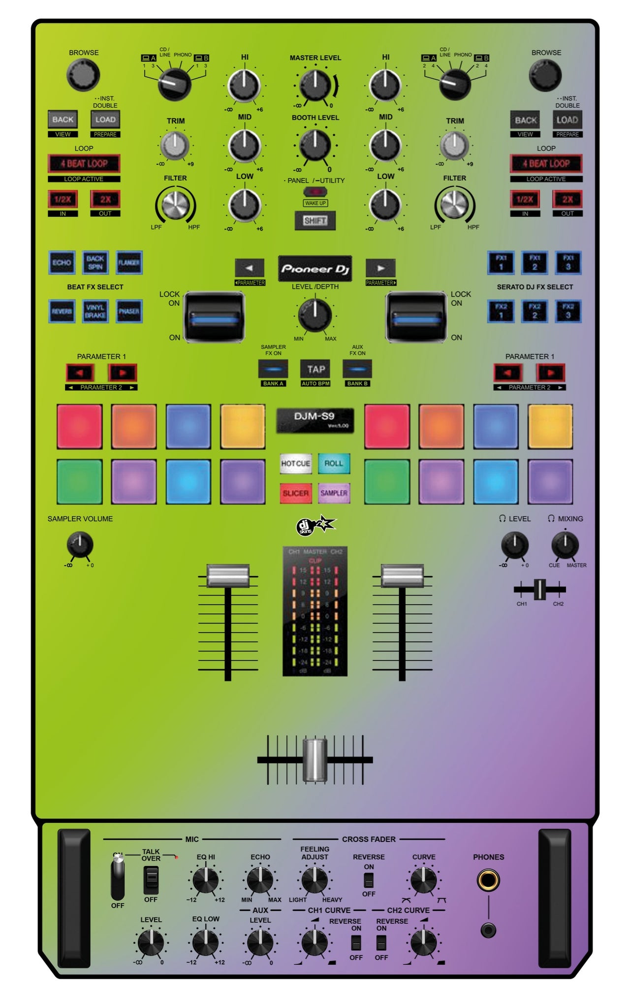 Pioneer DJ DJM S9 Skin Smooth Gradienter V1