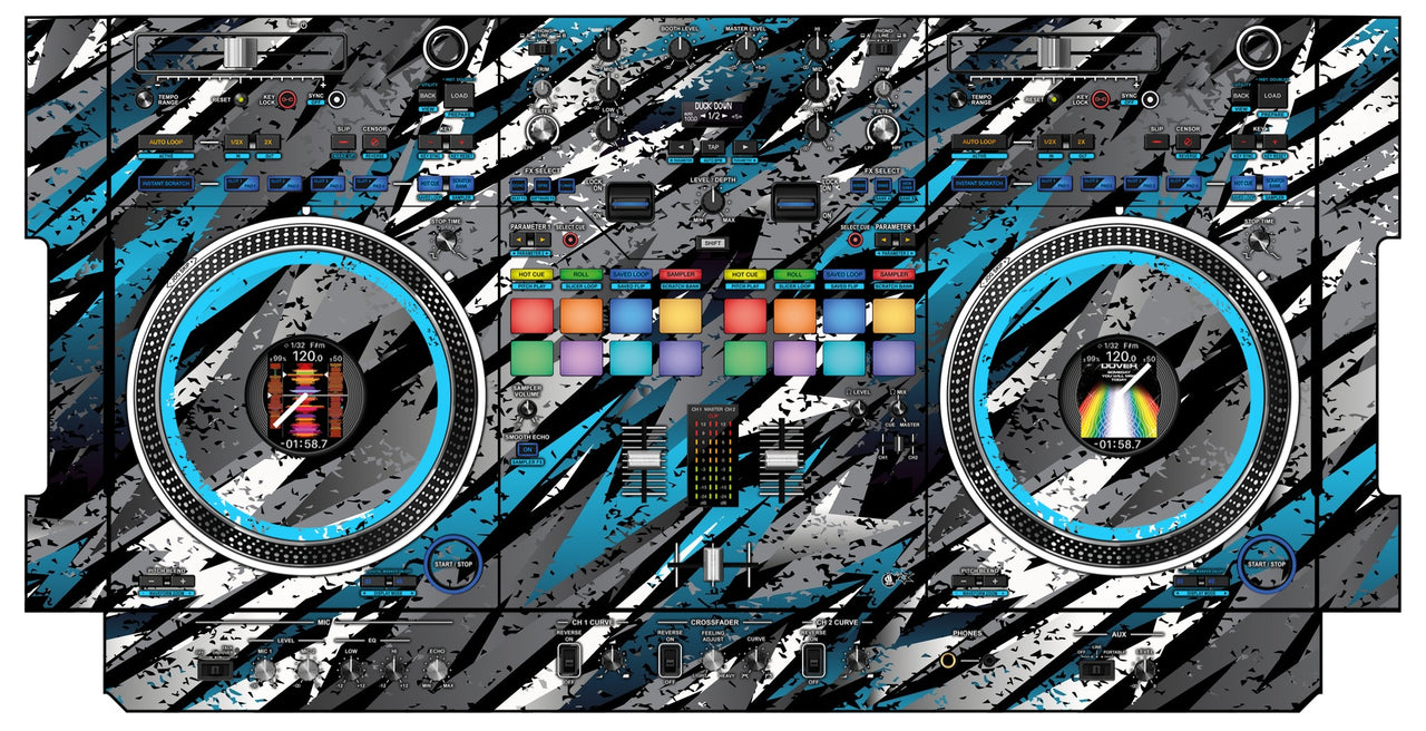 Pioneer DJ DDJ REV 7 Skin Sparkasm Blue Light