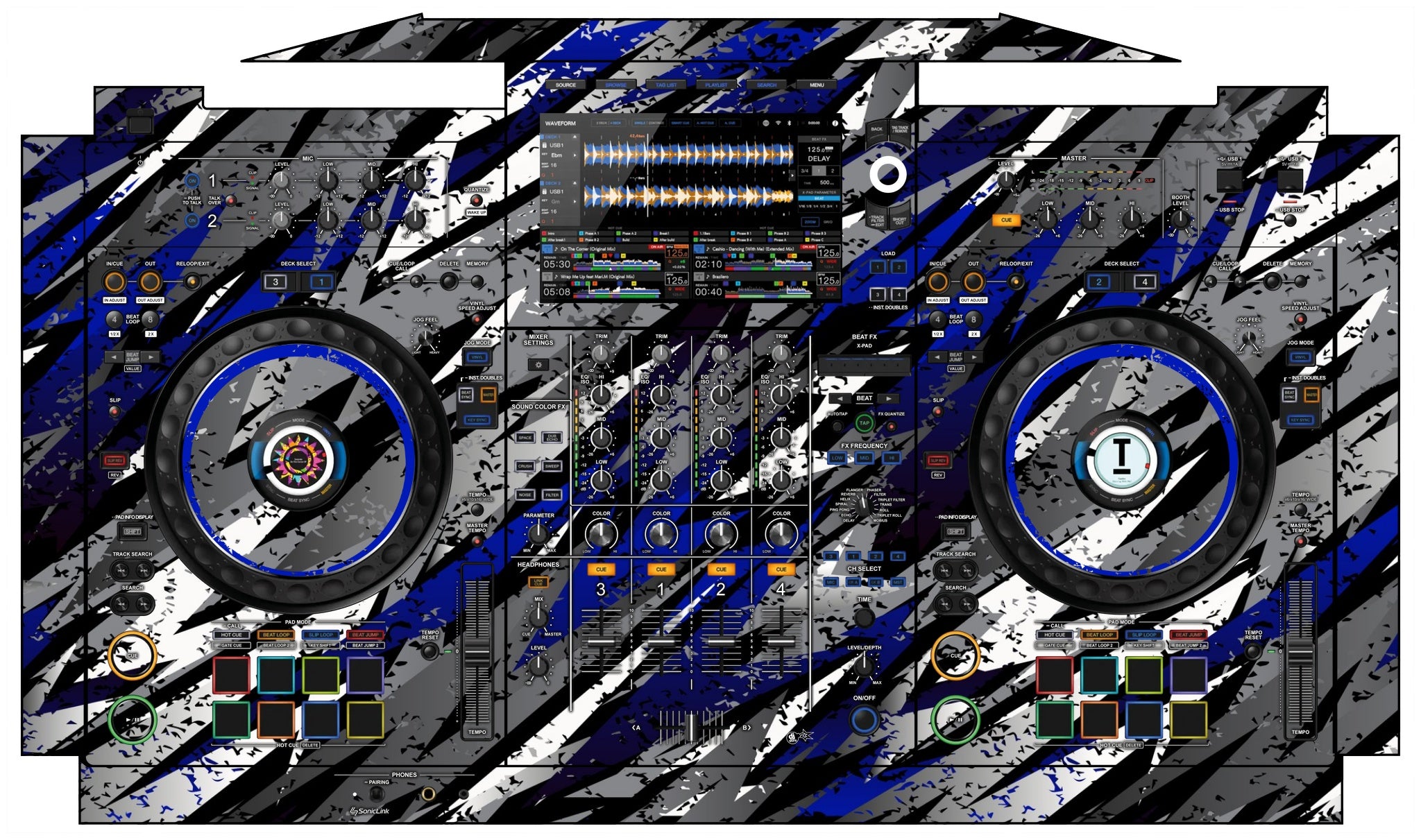 AlphaTheta XDJ AZ Skin Sparkasm Blue