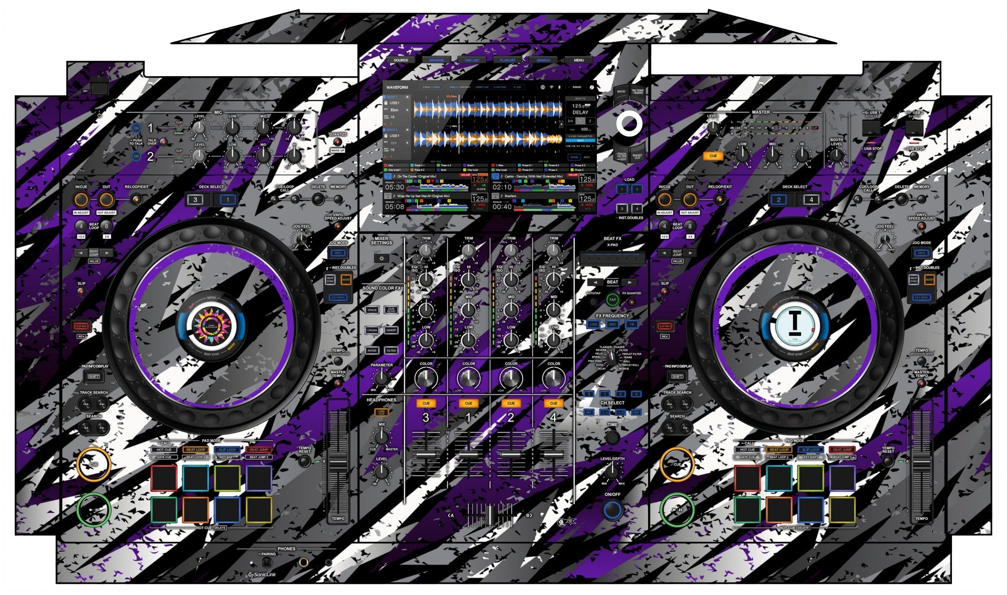 AlphaTheta XDJ AZ Skin Sparkasm Purple