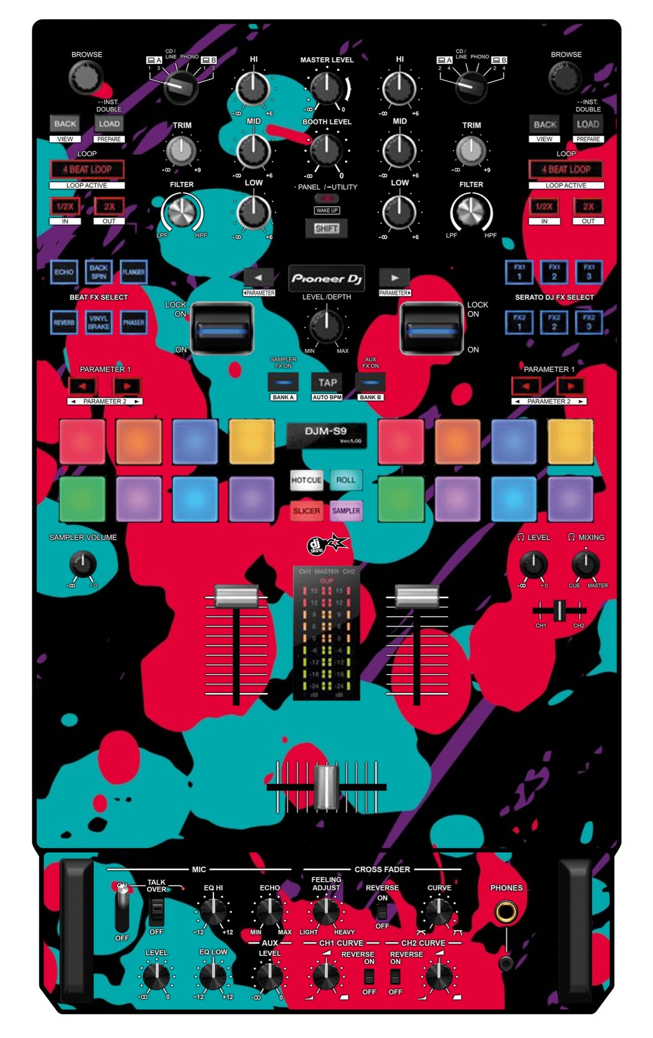 Pioneer DJ DJM S9 Skin Splatfest