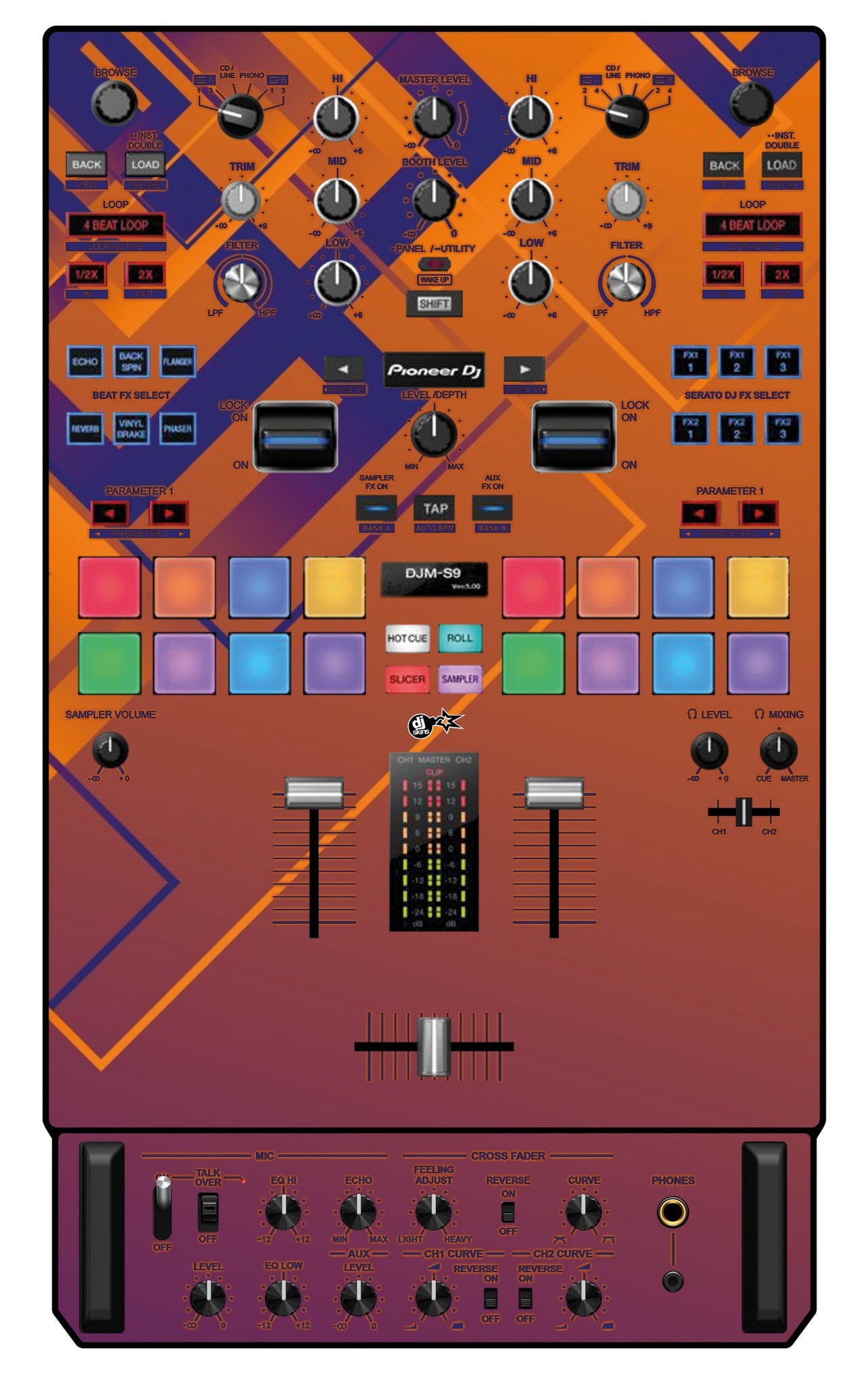 Pioneer DJ DJM S9 Skin Squared Hollow