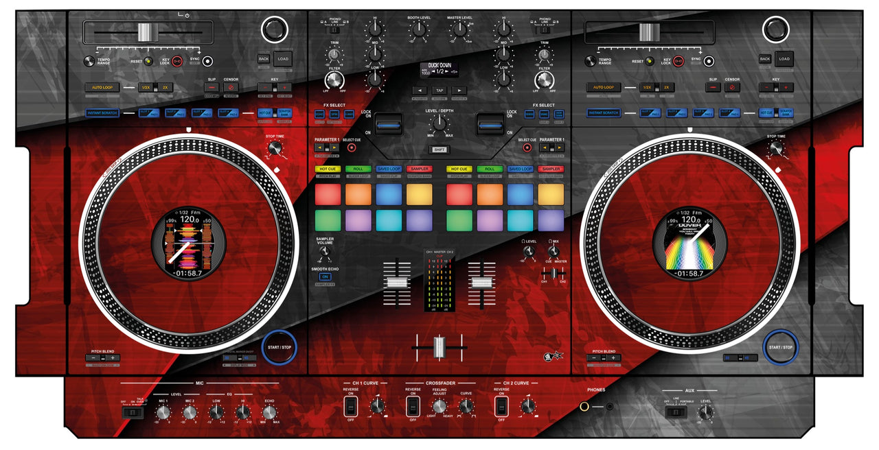 Pioneer DJ DDJ REV 7 Skin Steelay Red
