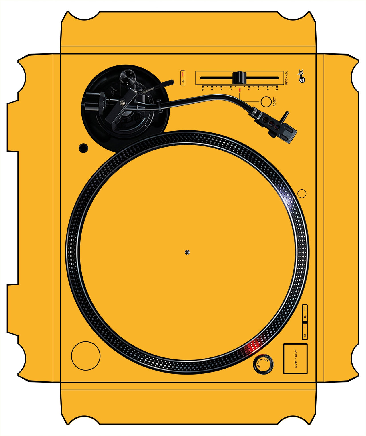 Technics 1200 / 1210 MK7 VERTICAL Skin Sunflower Yellow