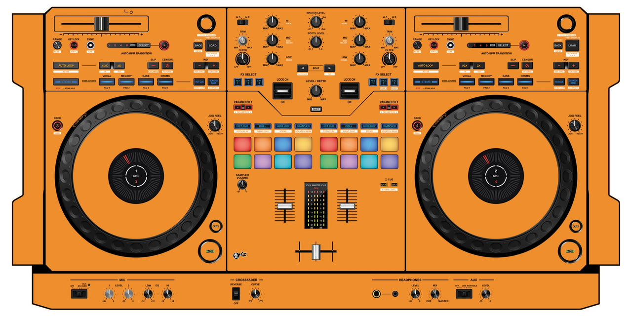 Pioneer DJ DDJ REV 5 Skin Sunset Orange