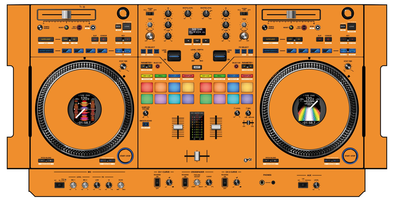 Pioneer DJ DDJ REV 7 Skin Sunset Orange