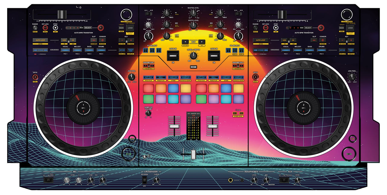 Pioneer DJ DDJ REV 5 Skin Synthwave Horizon