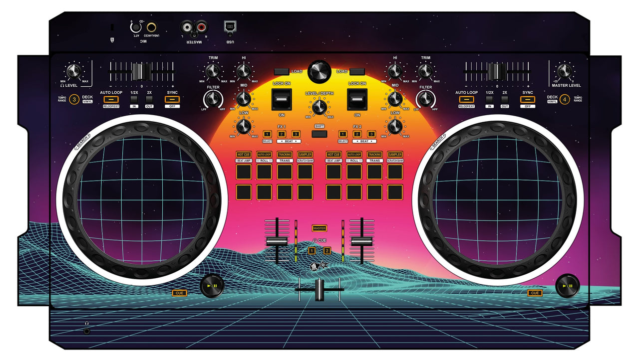 Pioneer DJ DDJ REV 1 Skin Synthwave Horizon