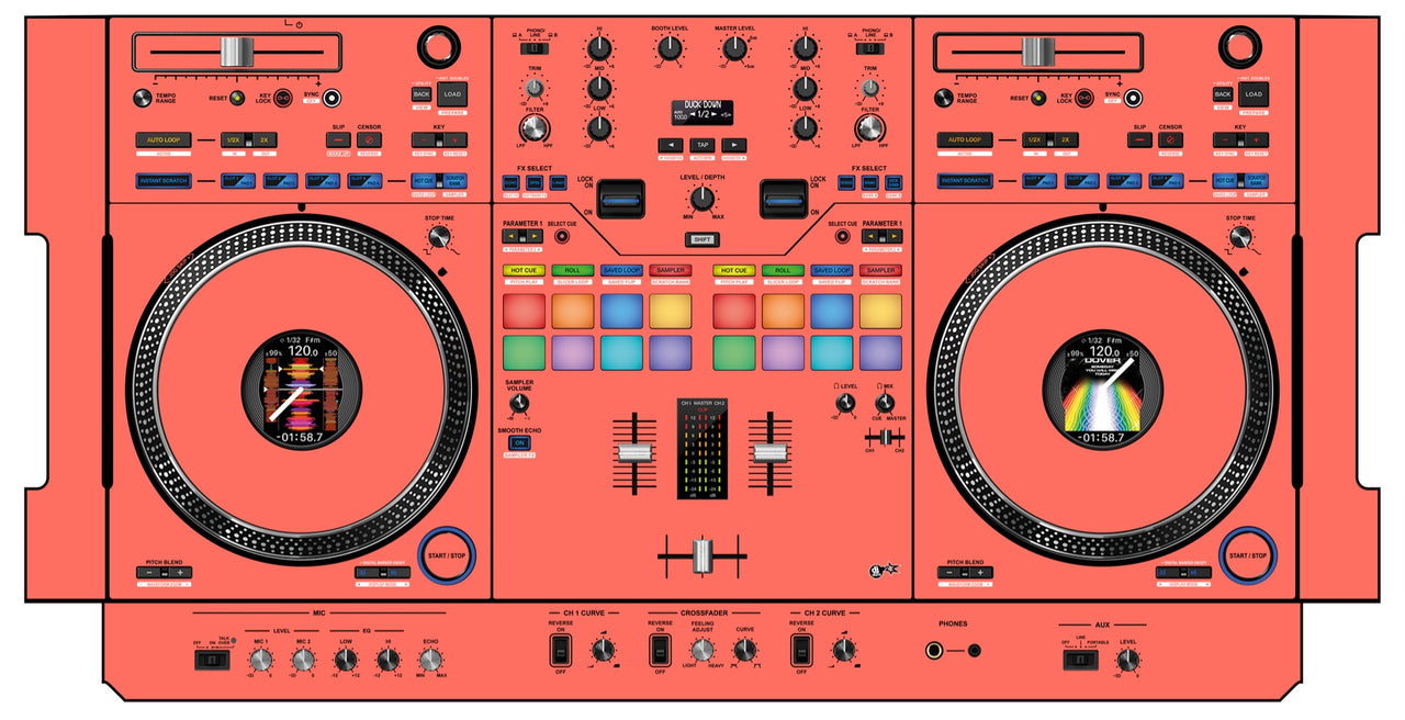 Pioneer DJ DDJ REV 7 Skin Tangerine
