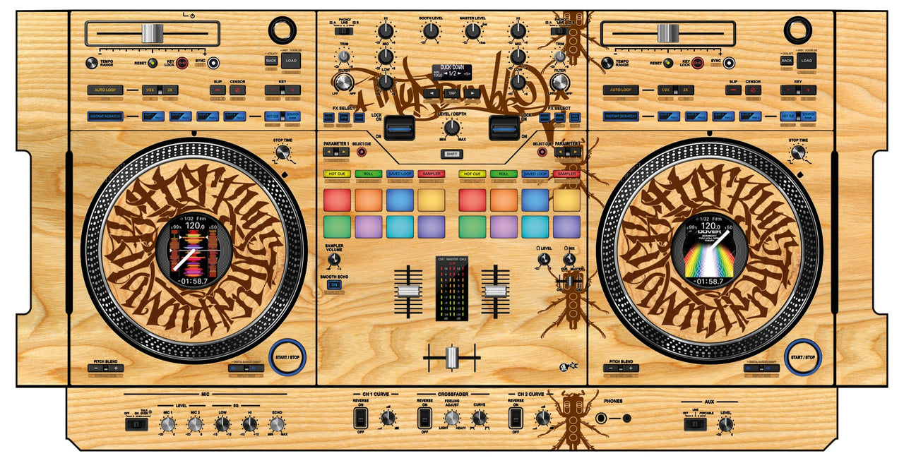 Pioneer DJ DDJ REV 7 Skin Thudrumble Wood