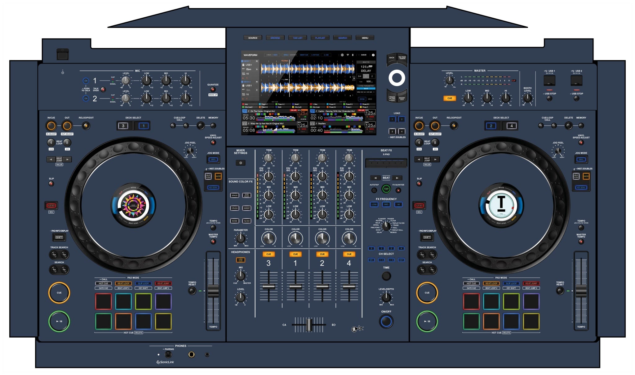 AlphaTheta XDJ AZ Skin Twilight Blue