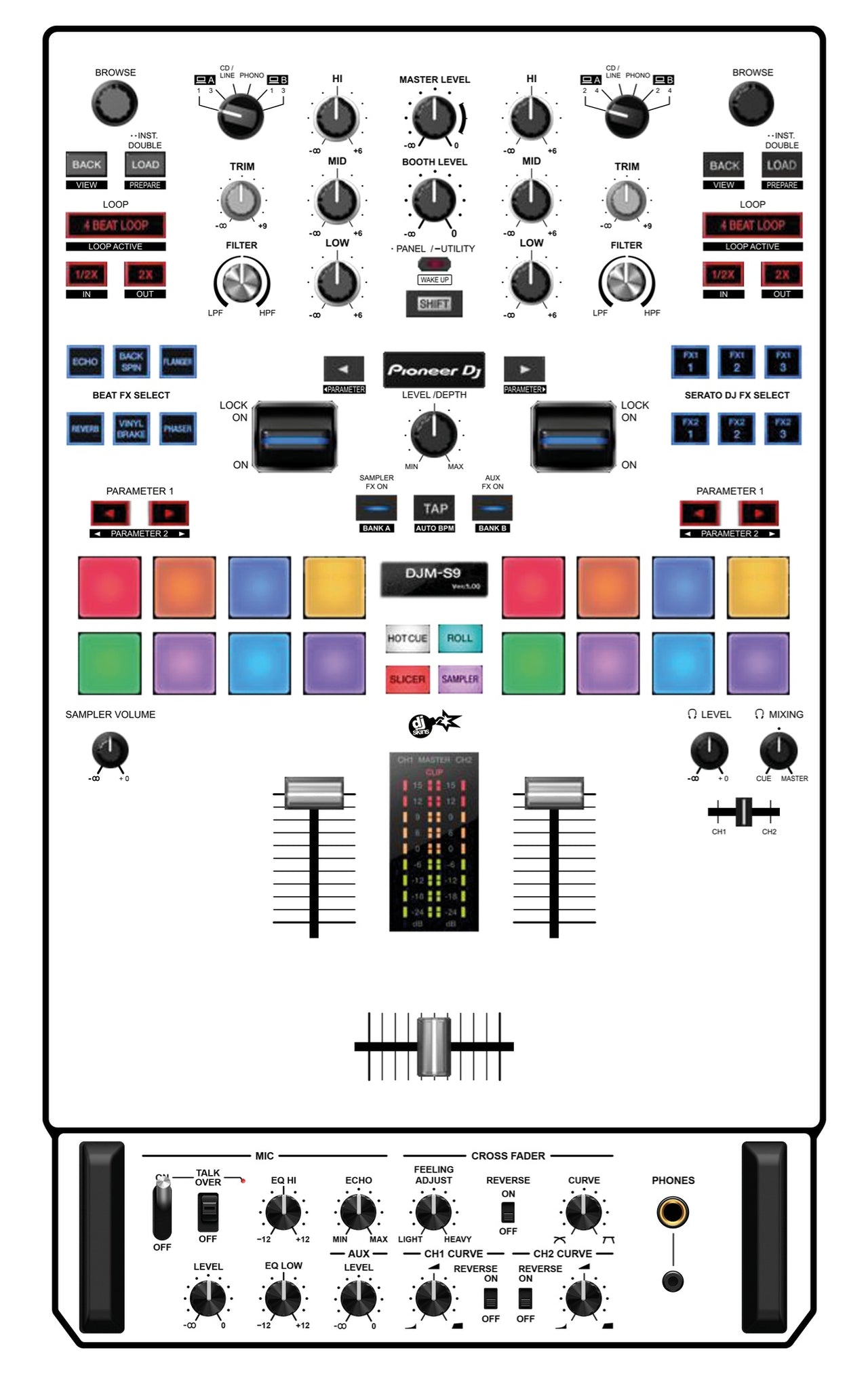Pioneer DJ DJM S9 Skin White
