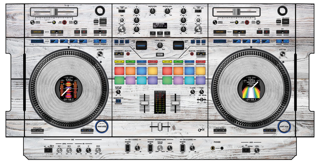 Pioneer DJ DDJ REV 7 Skin Woody White
