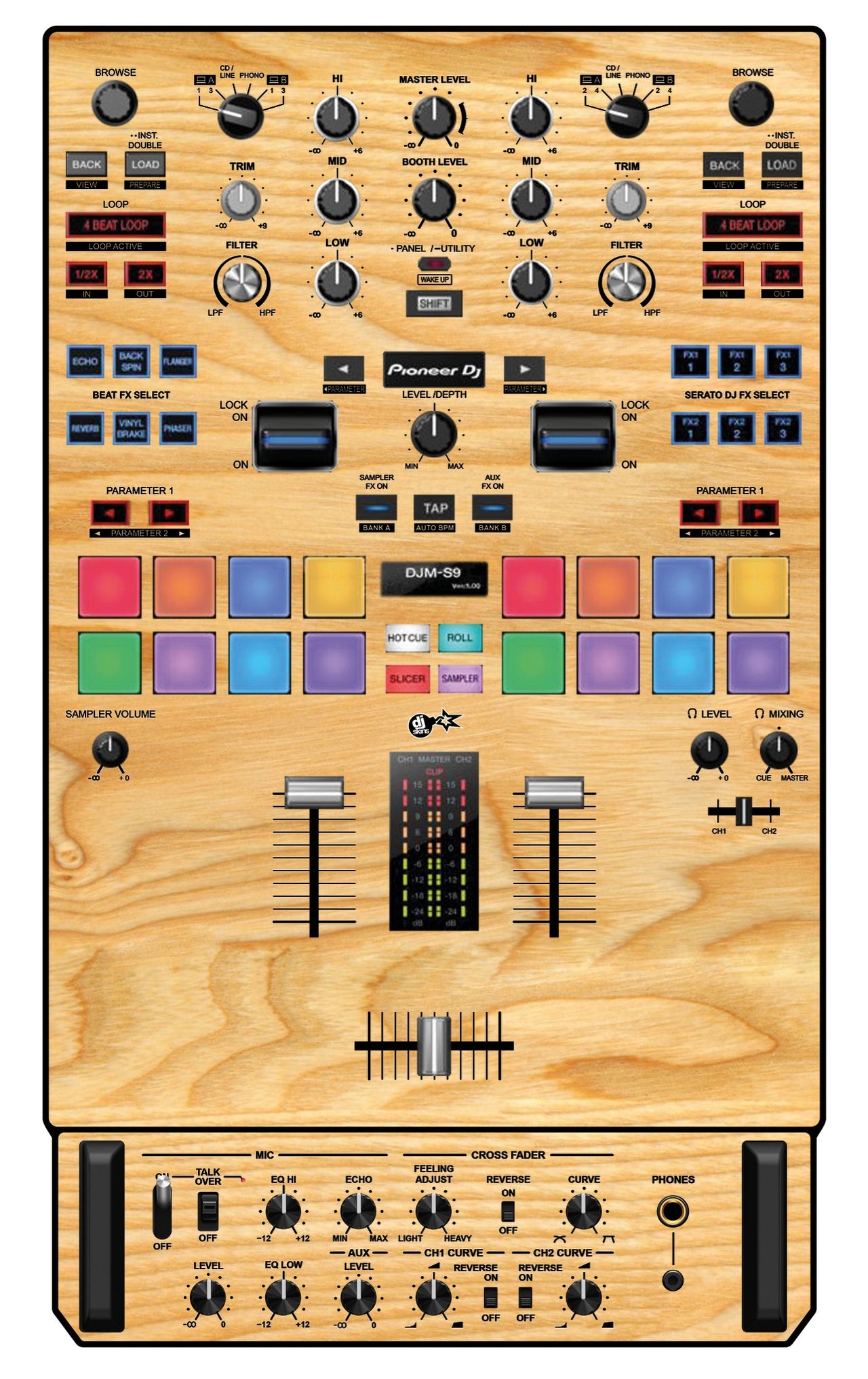 Pioneer DJ DJM S9 Skin Woody