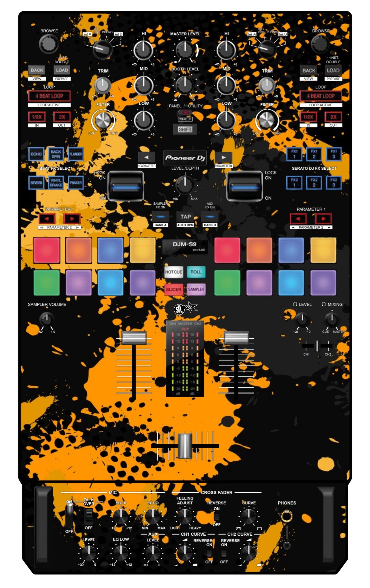Pioneer DJ DJM S9 Skin Conflict Yellow
