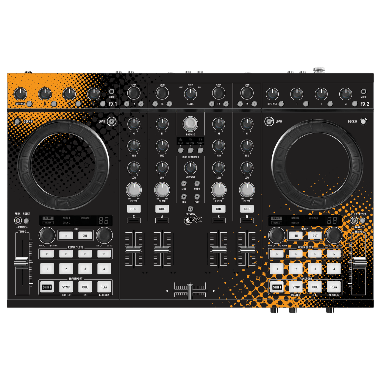 dj-skins Native Instruments S4 MK2 Skins ORANGE DOT