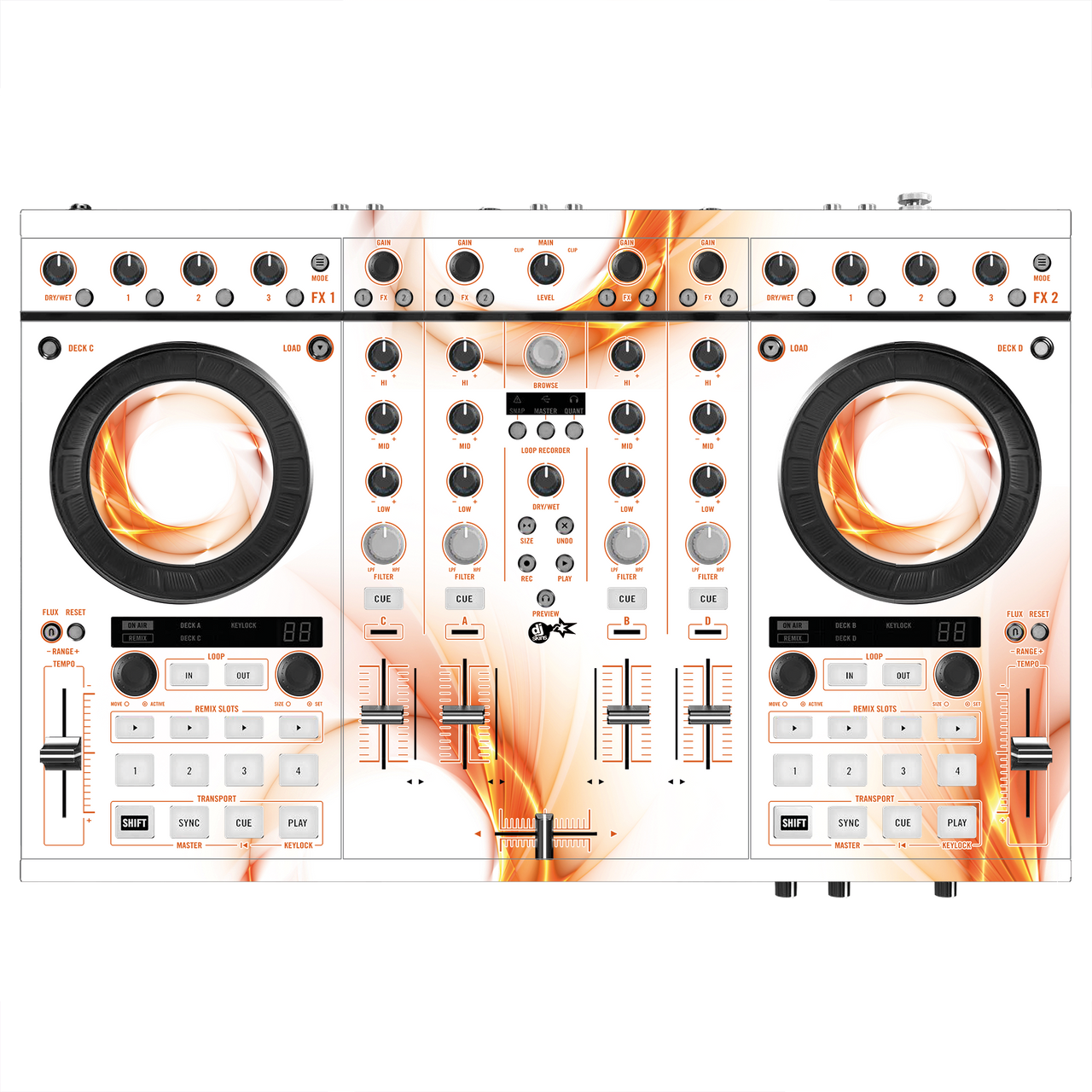 dj-skins Native Instruments S4 MK2 Skins ORANGE SWIRL