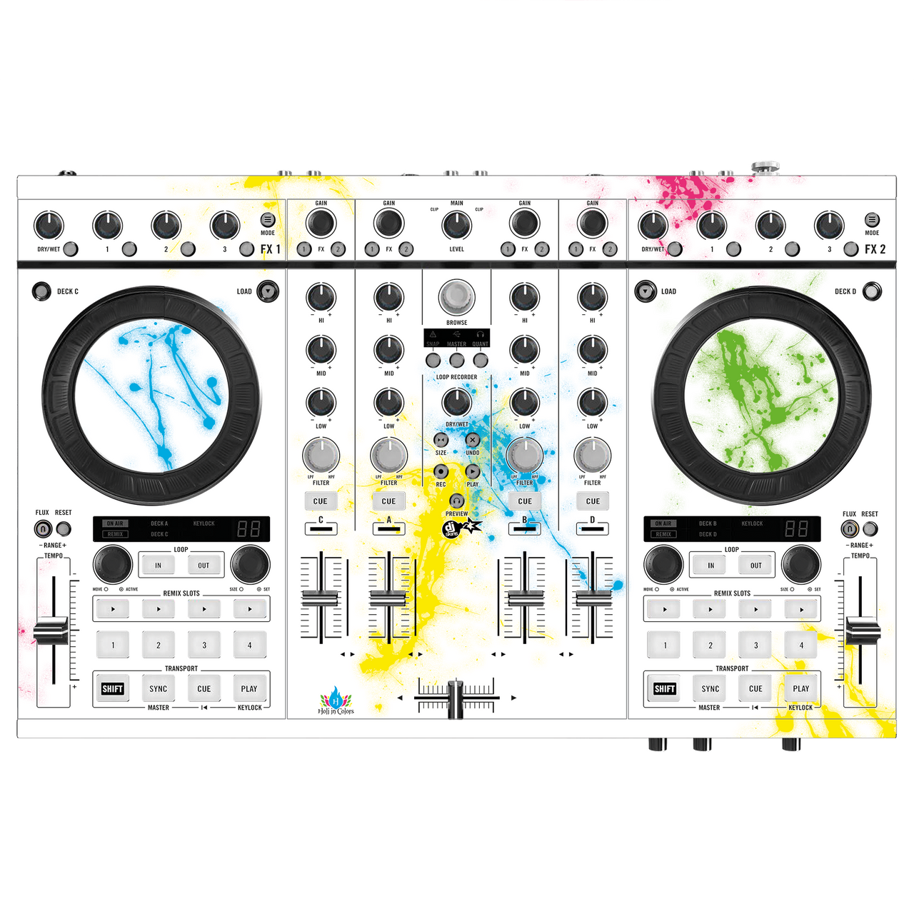 dj-skins Native Instruments S4 MK2 Skins HOLI IN COLORS