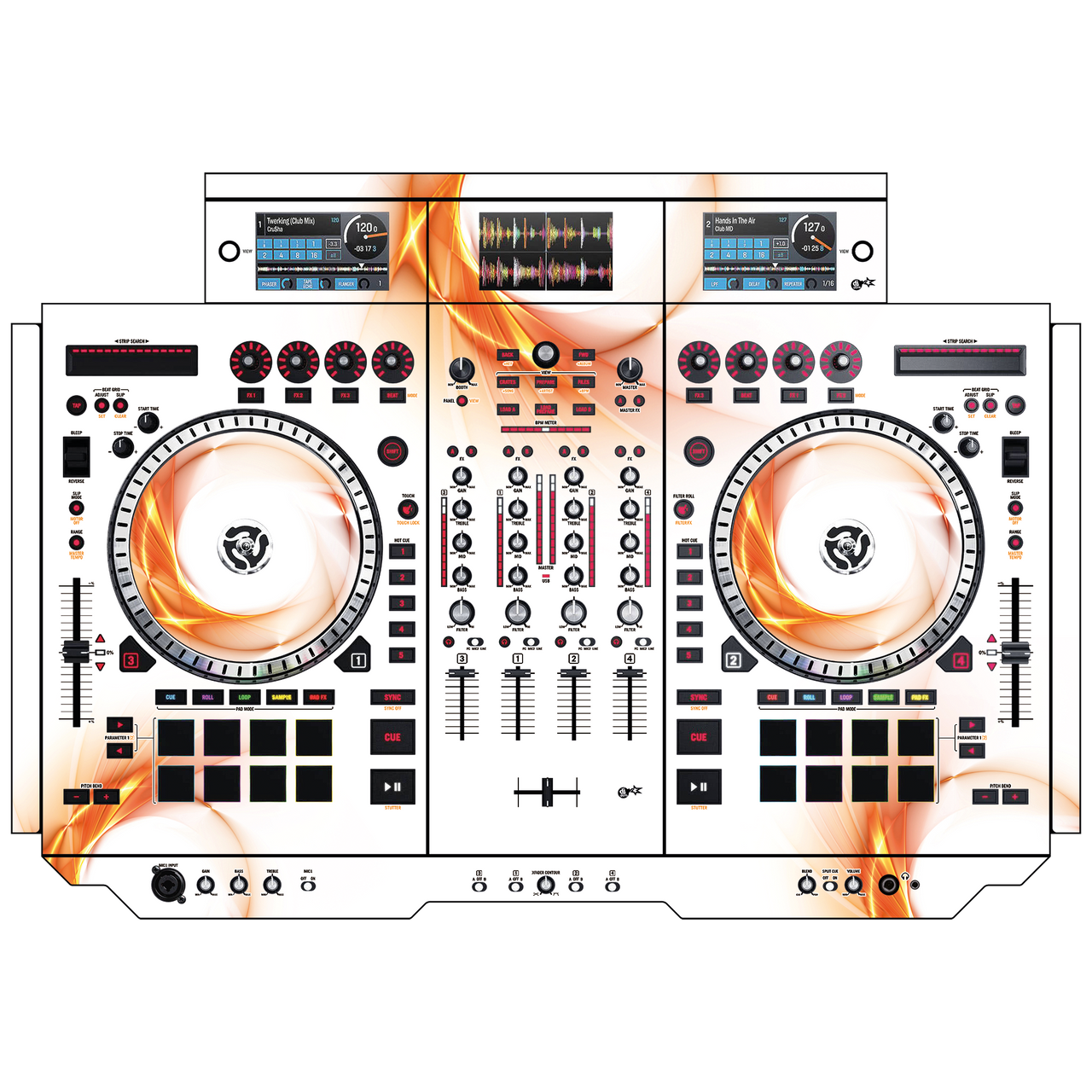 dj-skins Numark NS 7 III Skin ORANGE SWIRL