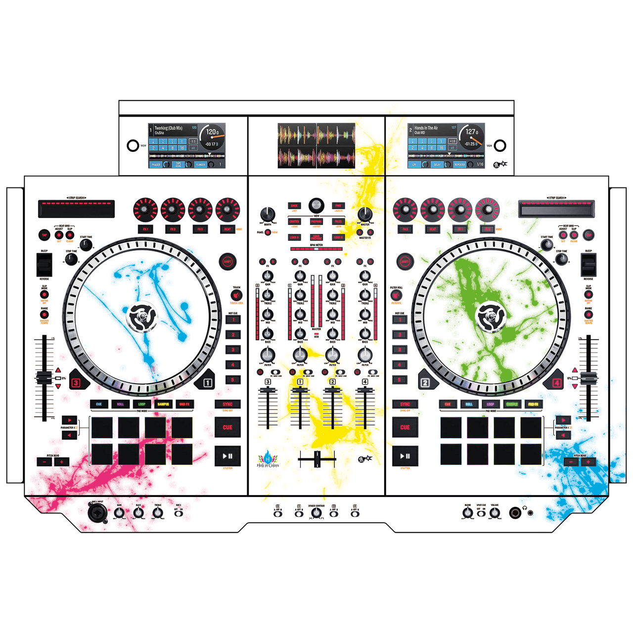 dj-skins Numark NS 7 III Skin HOLI IN COLORS