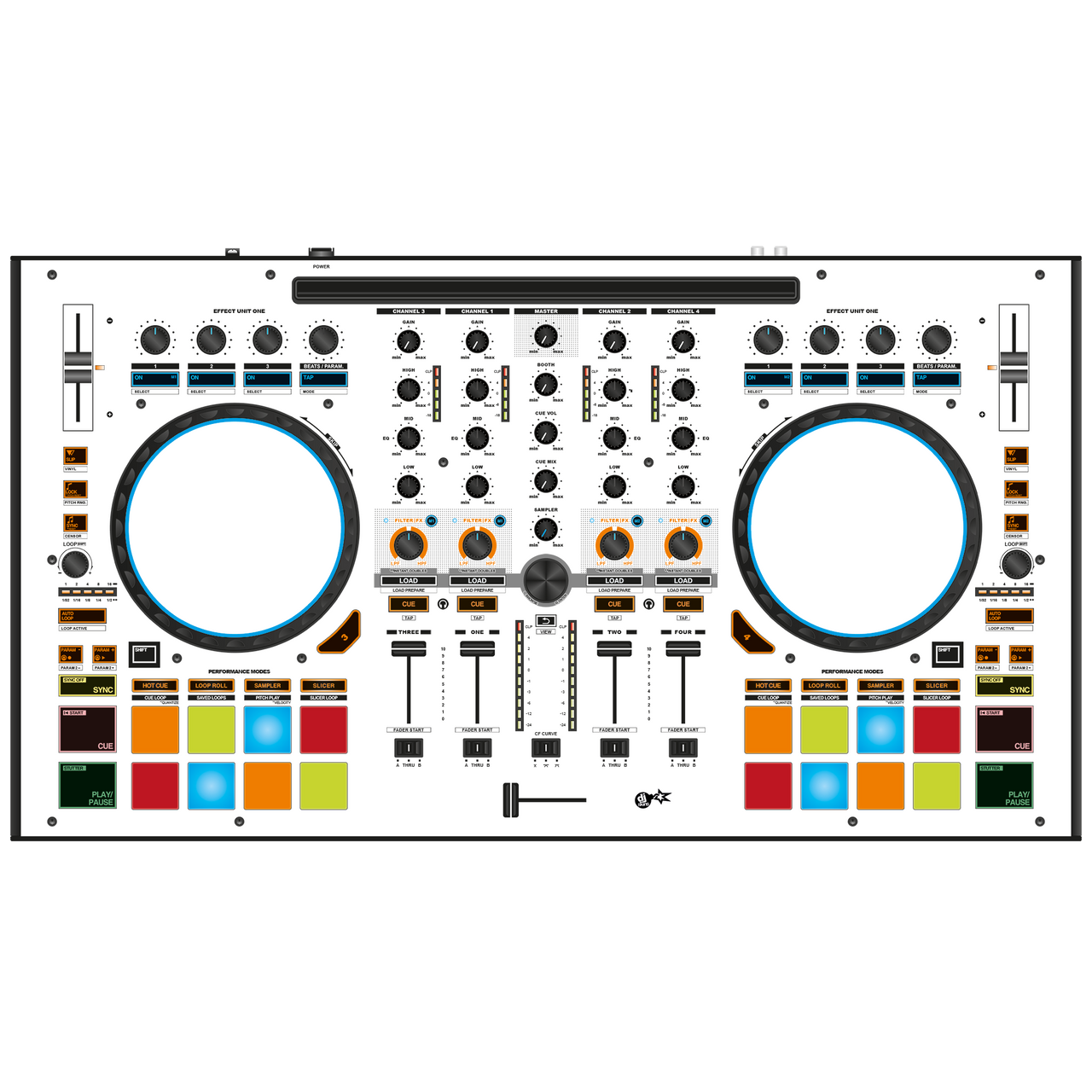 dj-skins Reloop Mixon 4 Skin WHITE aka STAR TROOPER