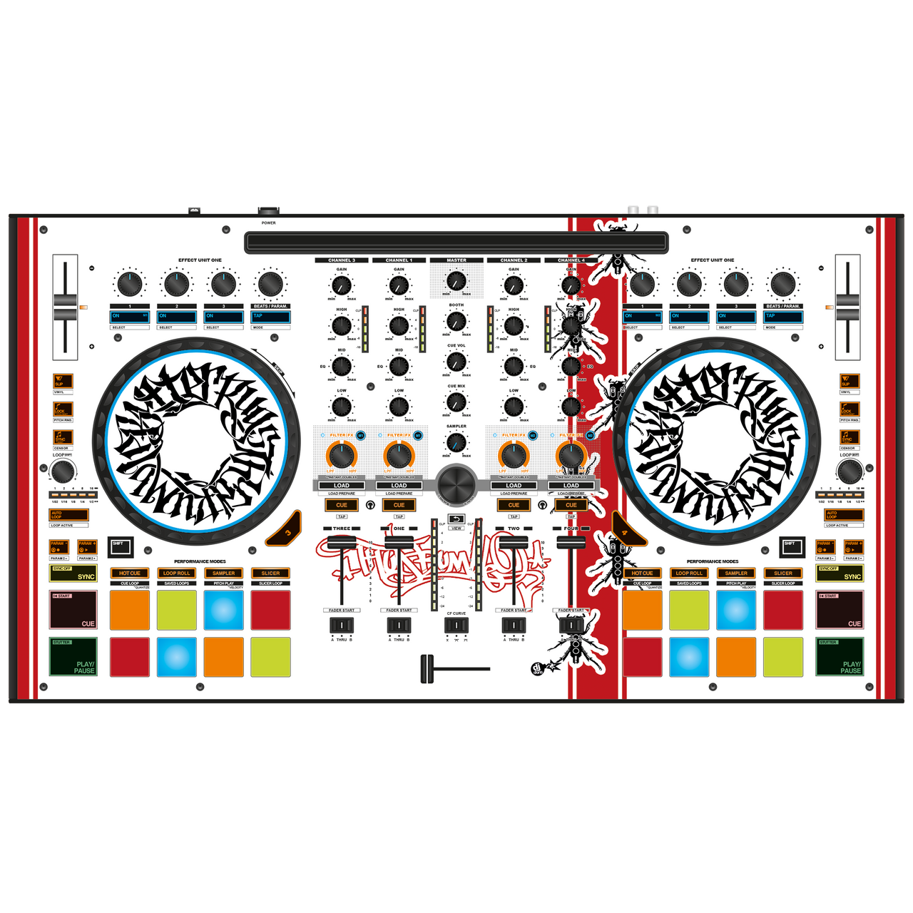 dj-skins Reloop Mixon 4 Skin QBERT DMC WORLDFINALS