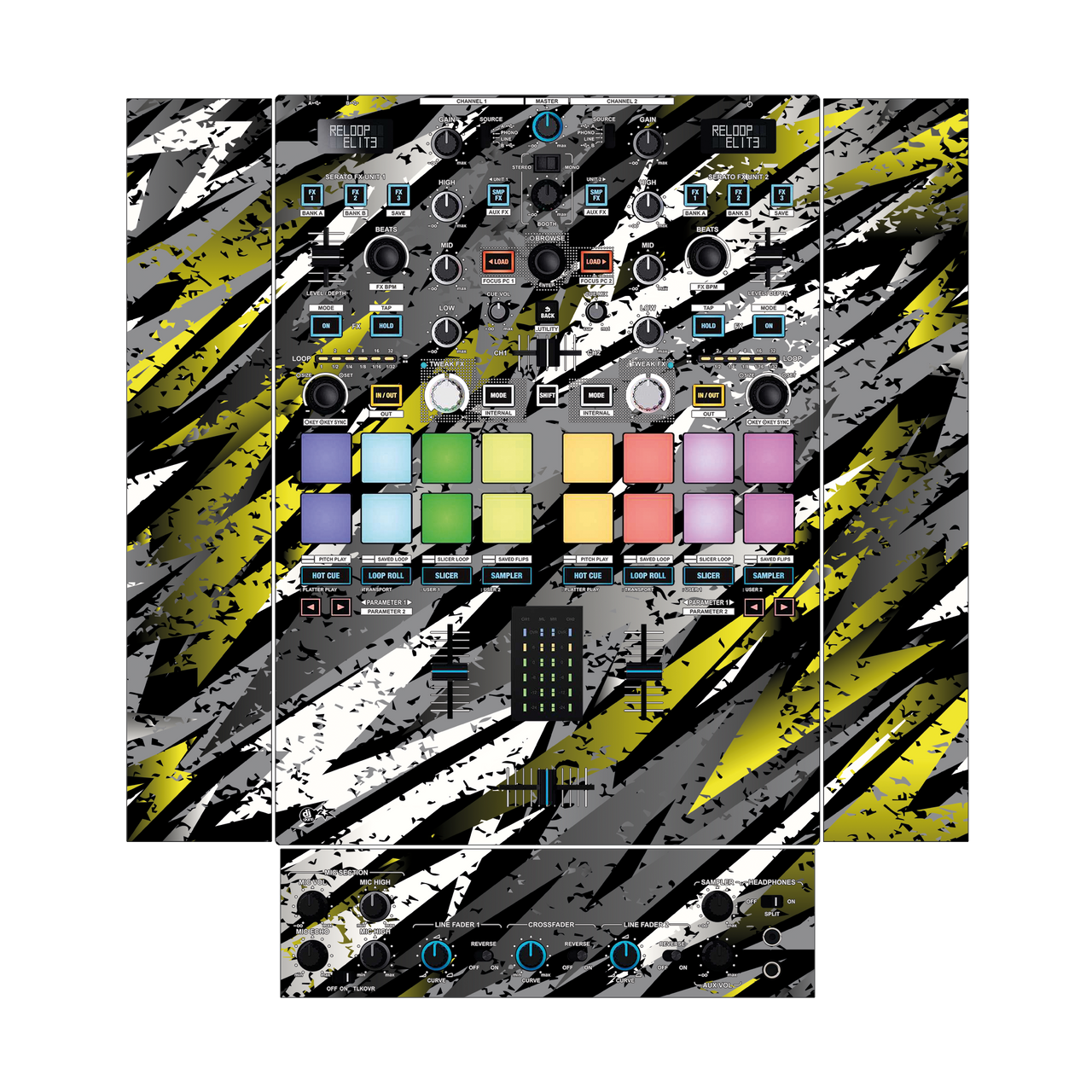 dj-skins Reloop Elite Skin SPARKASM YELLOW