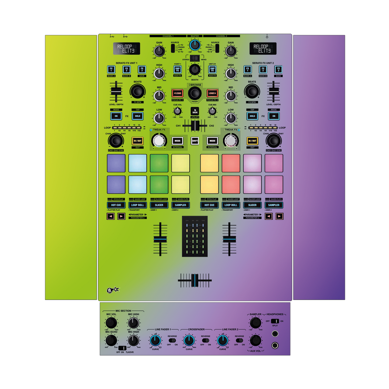 dj-skins Reloop Elite Skin SMOOTH GRADIENTER V1